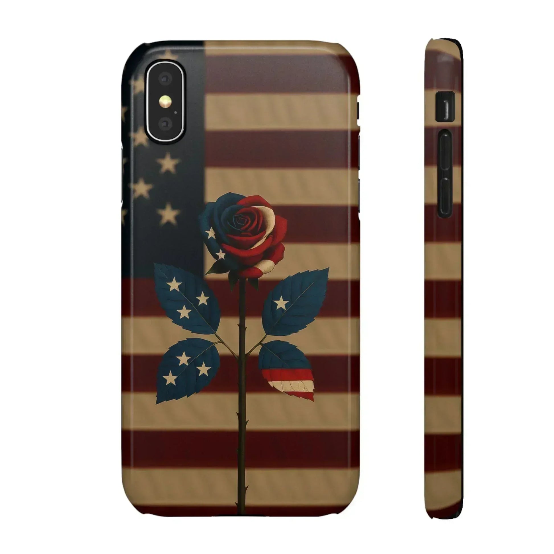 American Rose Flag Phone Case for iPhone 8-16 and Galaxy S10-S24 - KARARMDESIGN