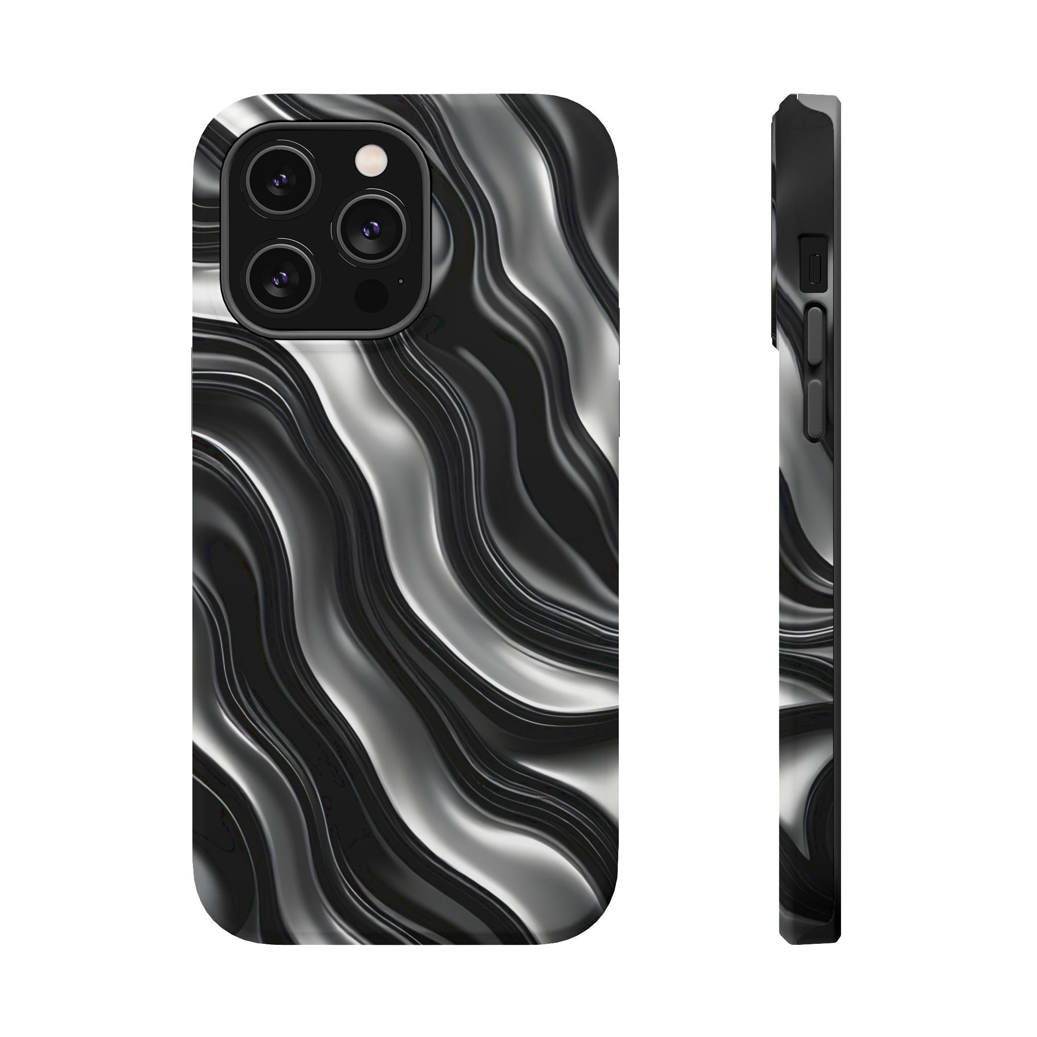 Wavy Illusion Marble Phone Case for iPhone 13-17
