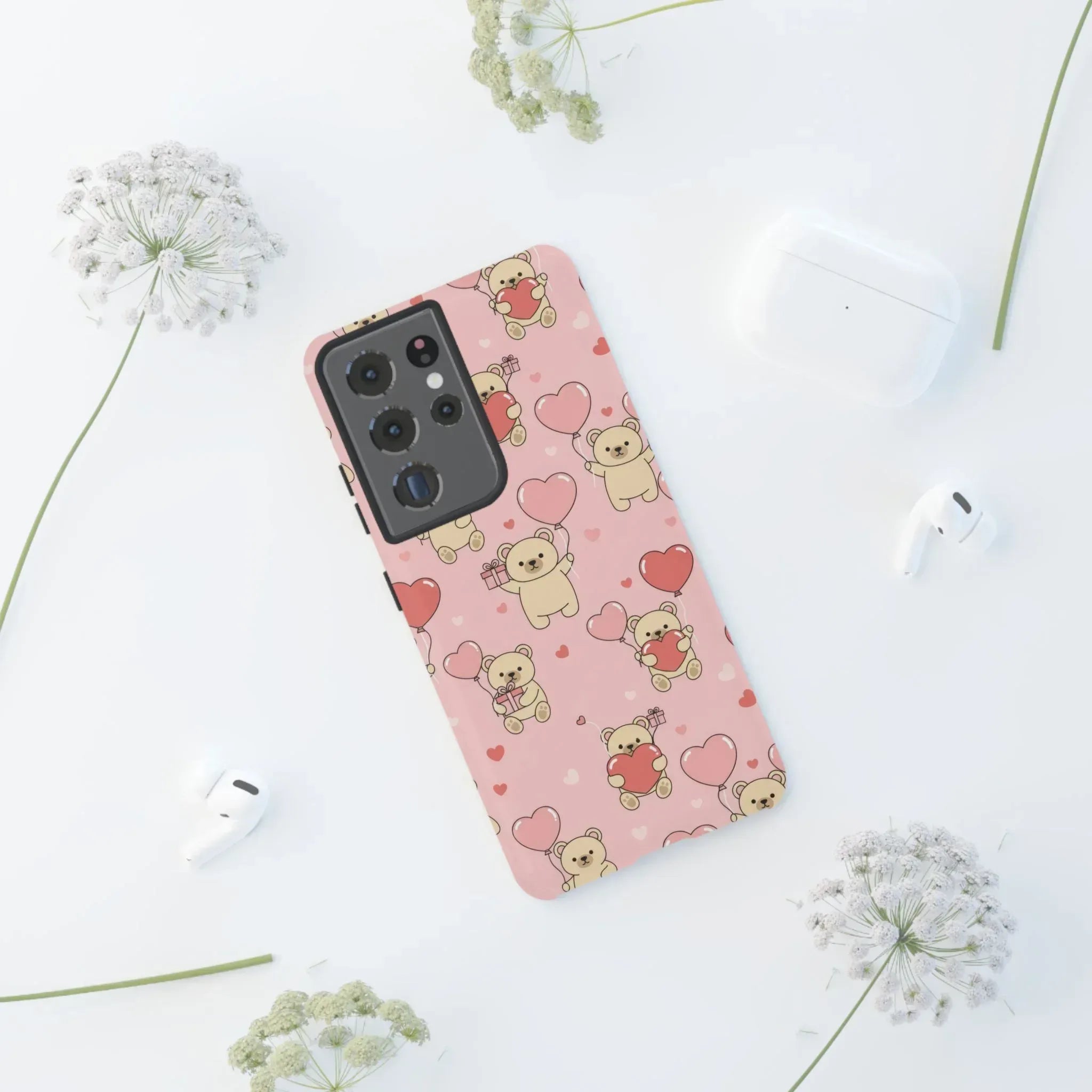 Teddy's Valentine Parade Phone Case for iPhone 11-17 and Galaxy S21-S25 - KARARMDESIGN
