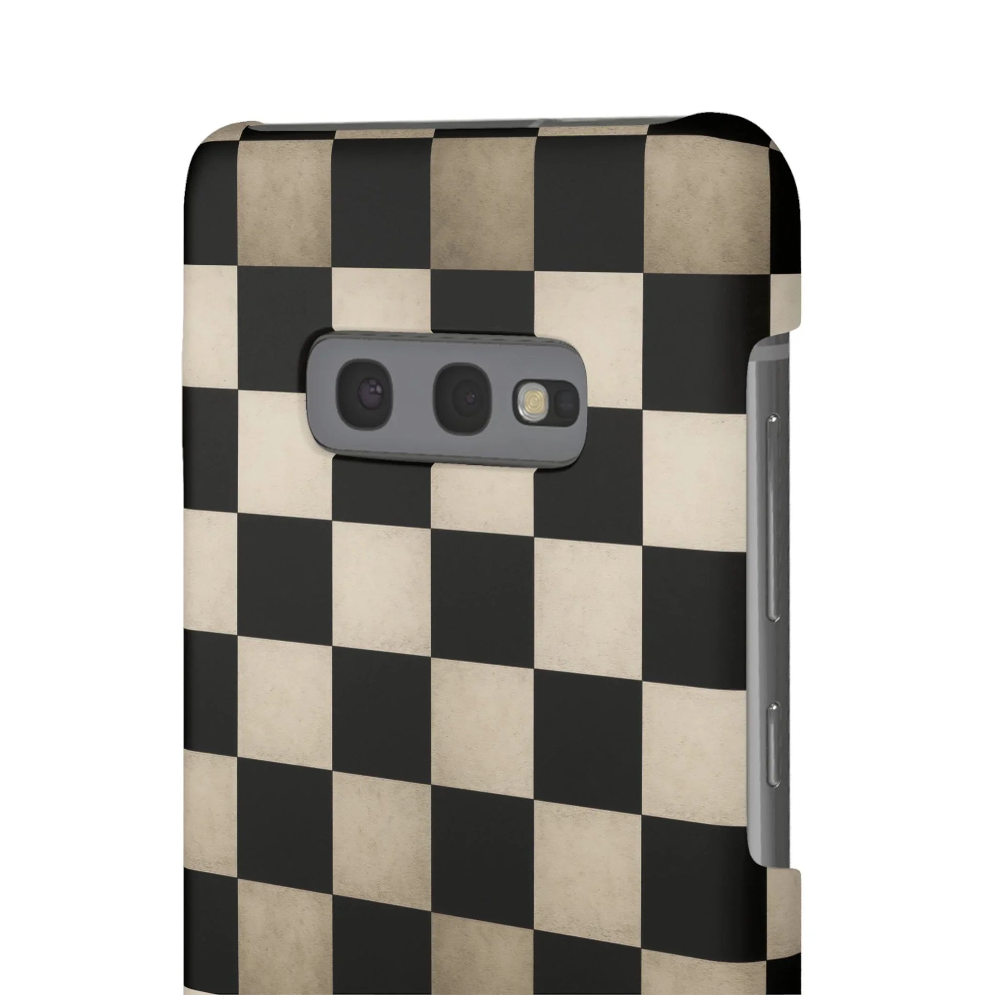 Stylish Matte Checker Phone Case for iPhone 7-16 and Samsung Galaxy S10-S24 Models - KarArmDesign