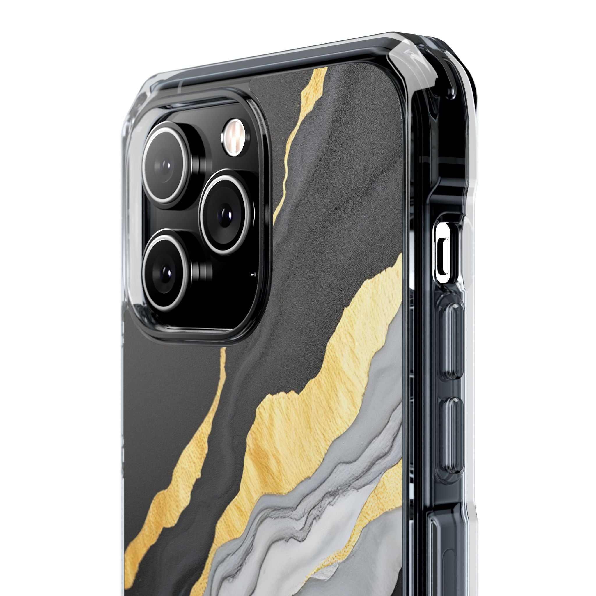 Luxury Black and Gold Marble Magnetic Phone Case for iPhone 14-17