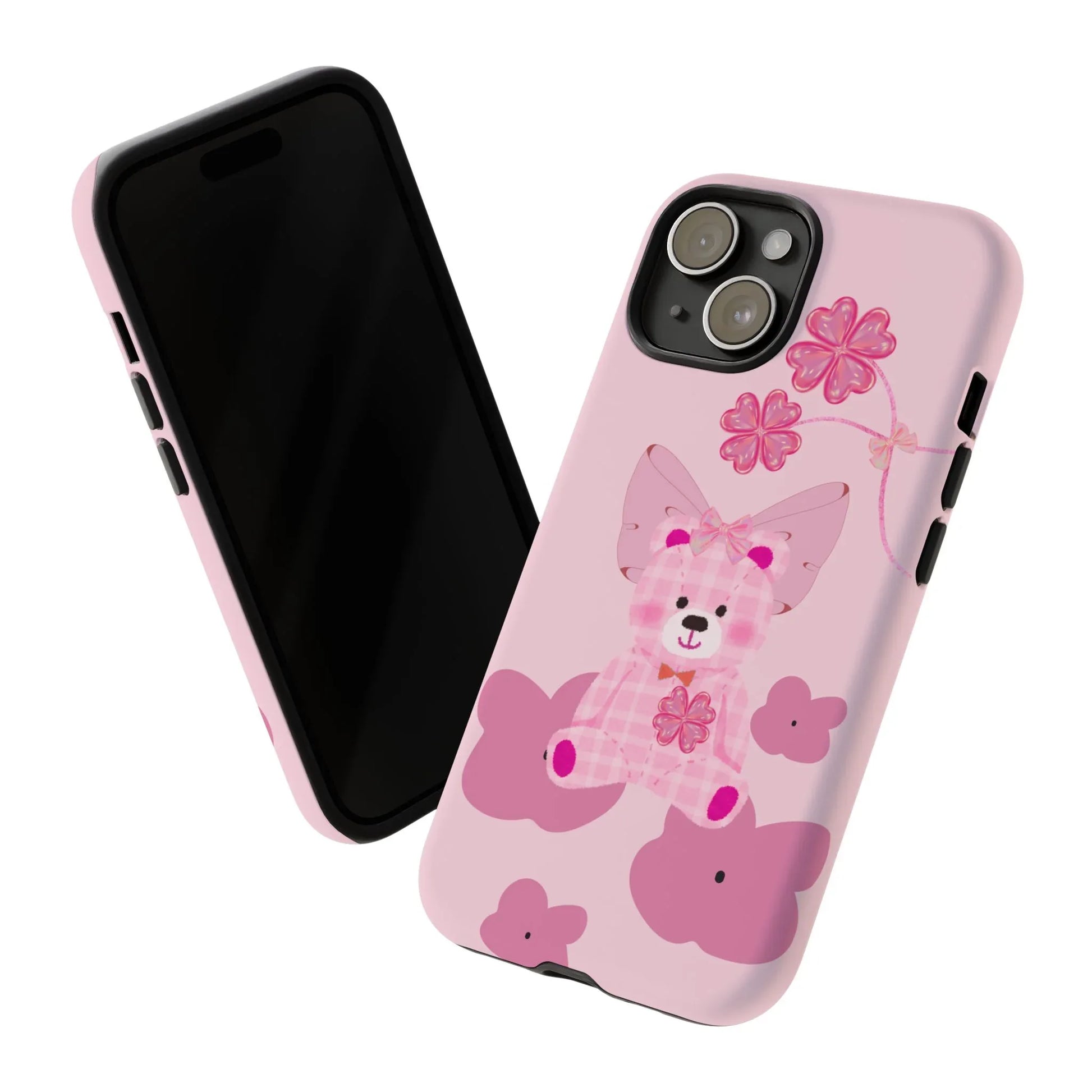 Pink Teddy Bear Phone Cases for iPhone, Pixel and Galaxy - KARARMDESIGN