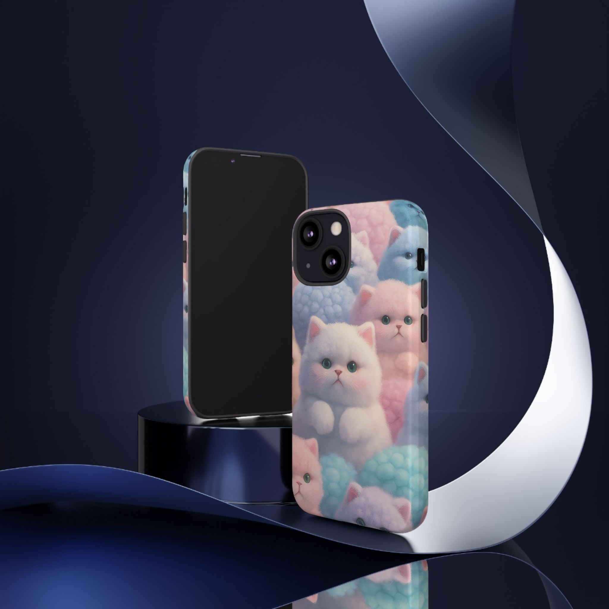 Pastel Kitten Phone Case for iPhone 8-17 and Samsung Galaxy S10-S25 Models - KARARMDESIGN