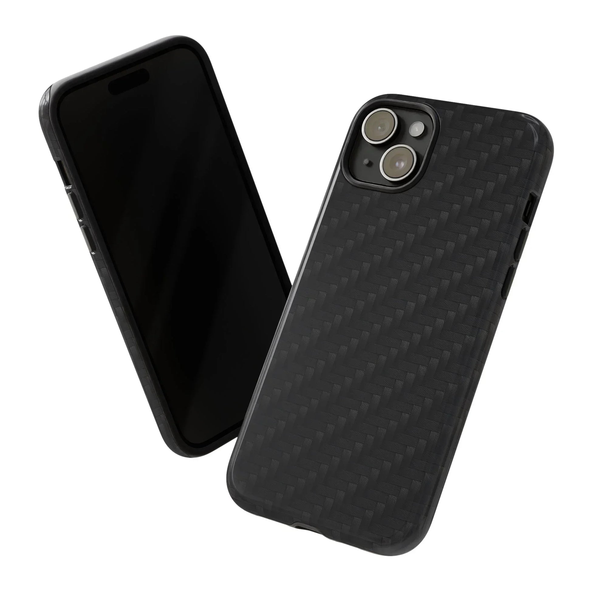 Black Carbon Phone Case Tough Case for iPhone 8-16 and Google Pixel up to 9 Models - KarArmDesign