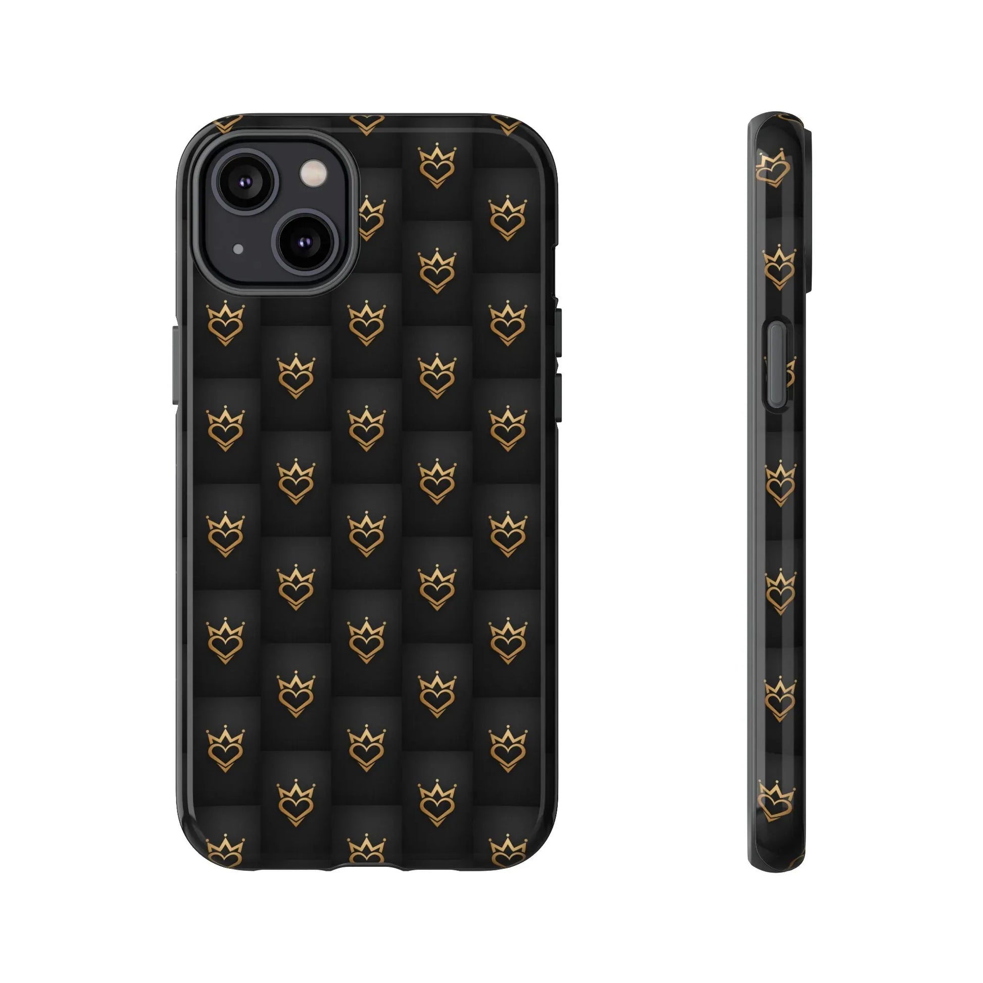 Crowned Heart Doodle Phone Case for iPhone 11-17 & Galaxy S10-S25 - KARARMDESIGN