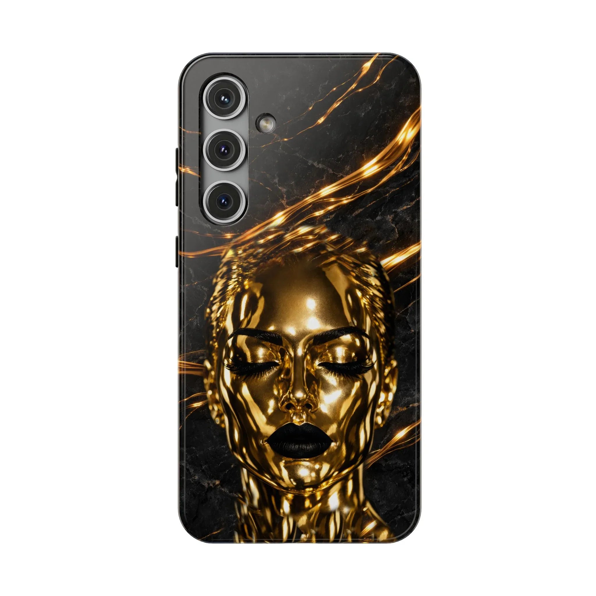 Luxury Gold Portrait Phone Case for iPhone 11-17 and Galaxy S21-S25 - KARARMDESIGN