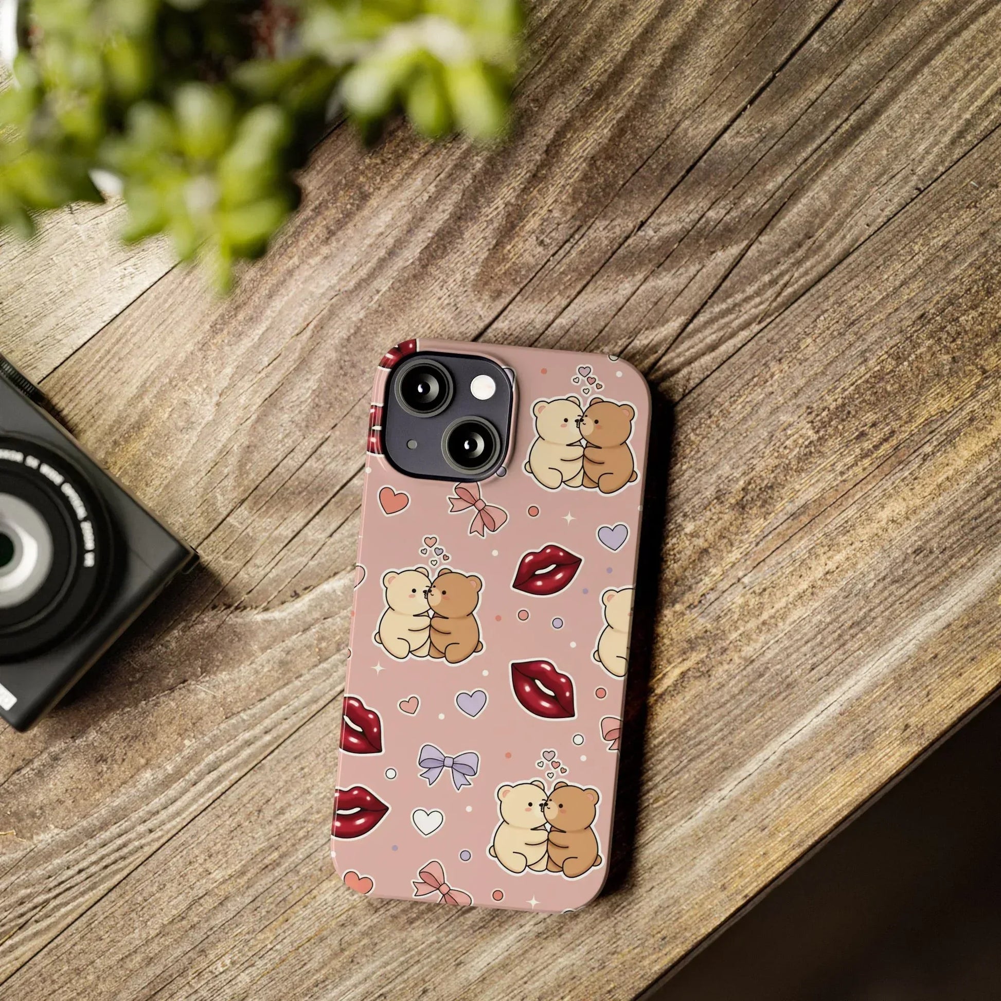 Bear Hug Bliss Phone Case for iPhone 11-17 - KARARMDESIGN