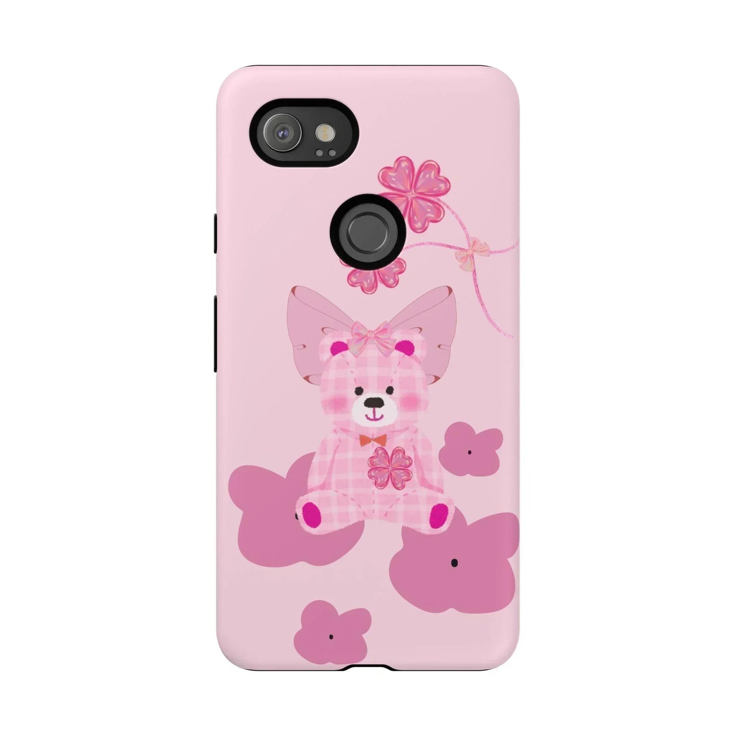 Pink Teddy Bear Phone Cases for iPhone, Pixel and Galaxy Models - KarArmDesign