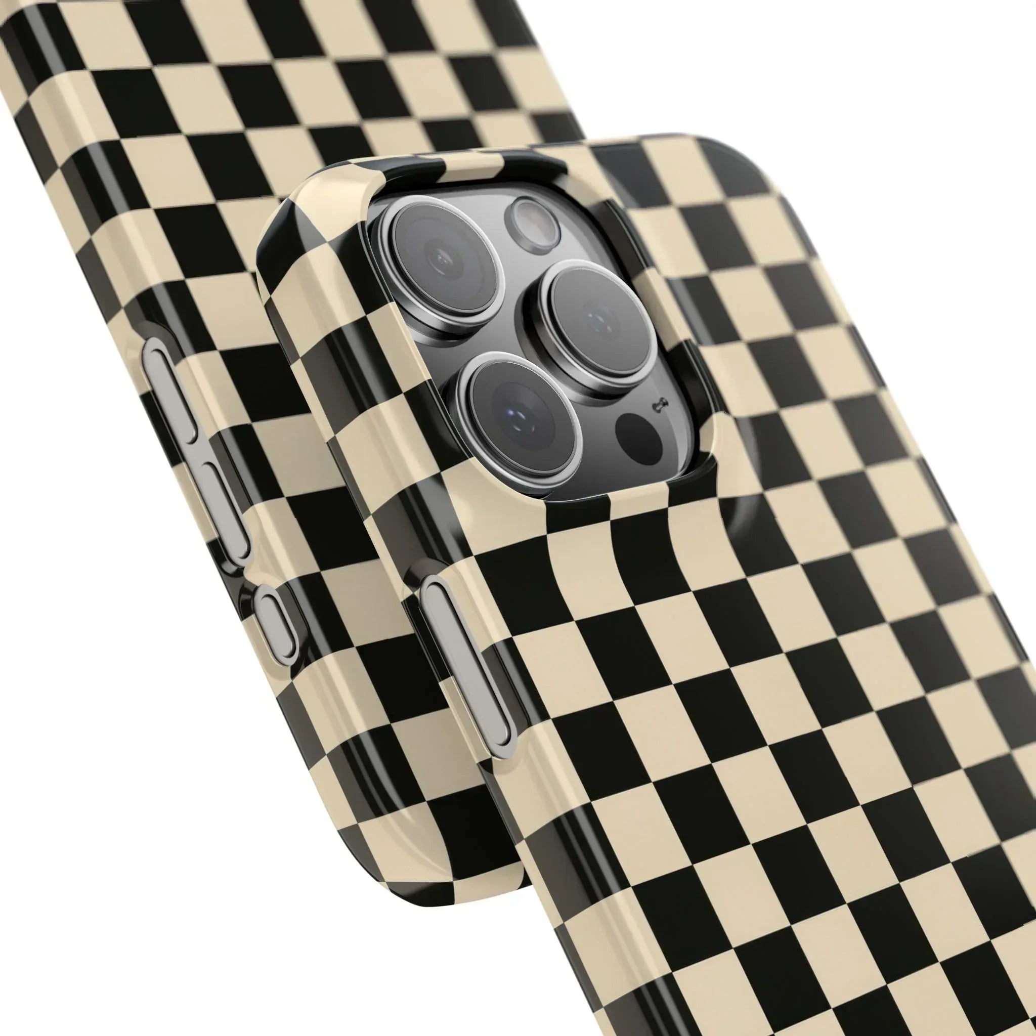 Stylish Matte Checker Phone Case for iPhone 11-17 and Galaxy S20-S25 - KARARMDESIGN