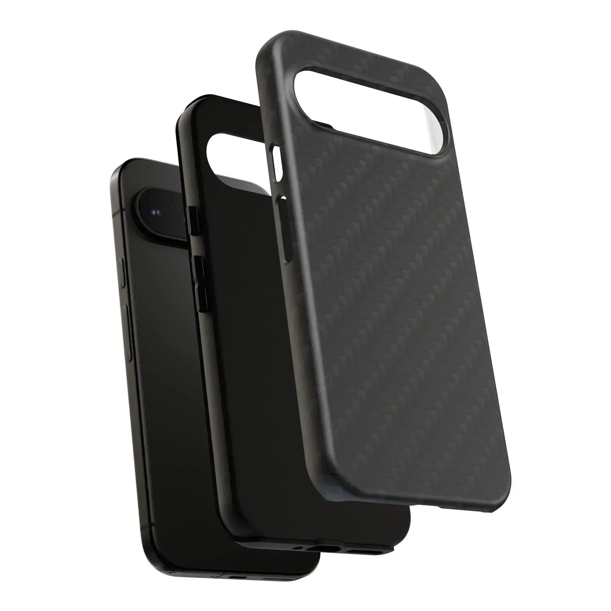 Black Carbon Phone Case for iPhone 8-16 and Google Pixel up to 9 - KARARMDESIGN