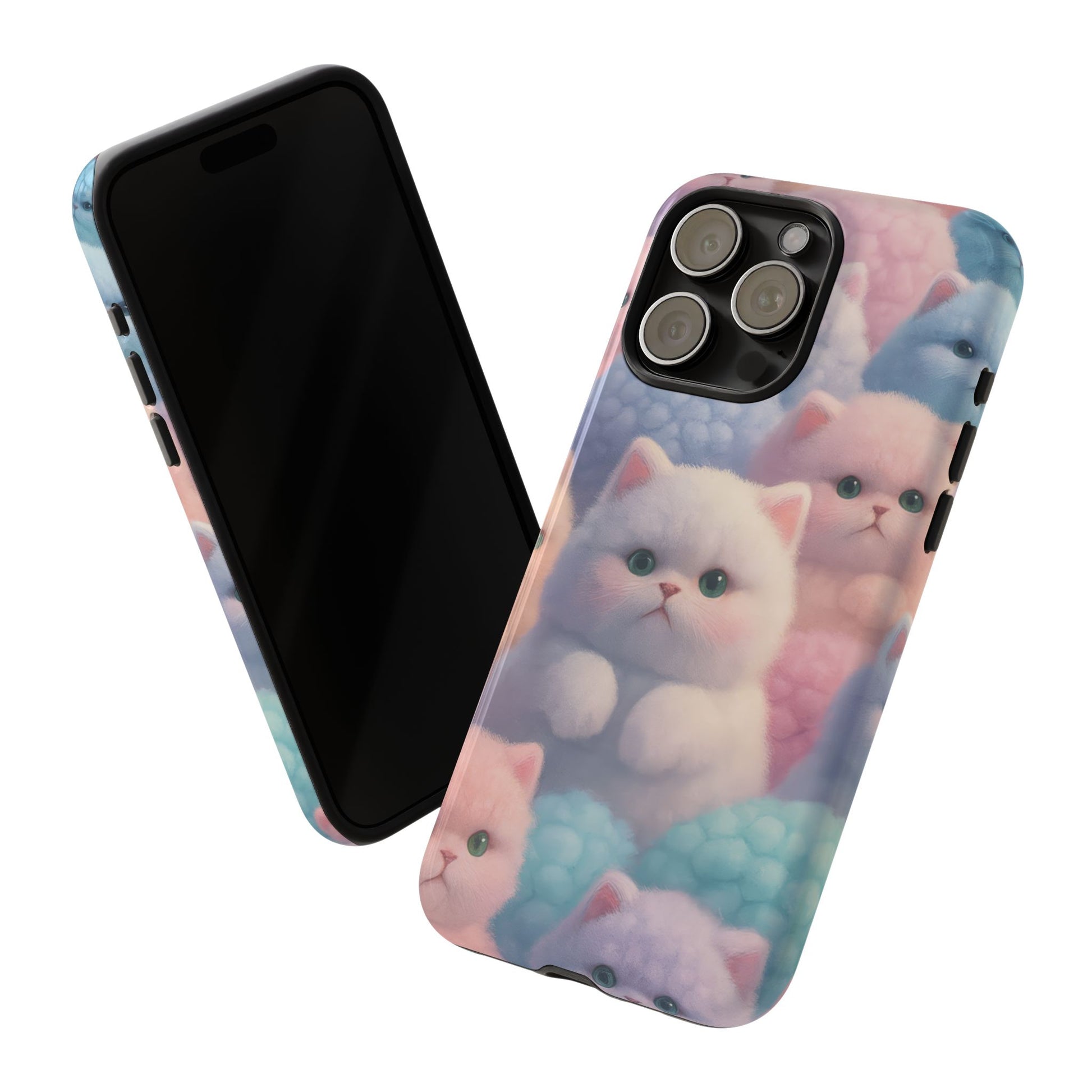 Pastel Kitten Phone Case for iPhone 8-17 and Samsung Galaxy S10-S25 Models - KARARMDESIGN