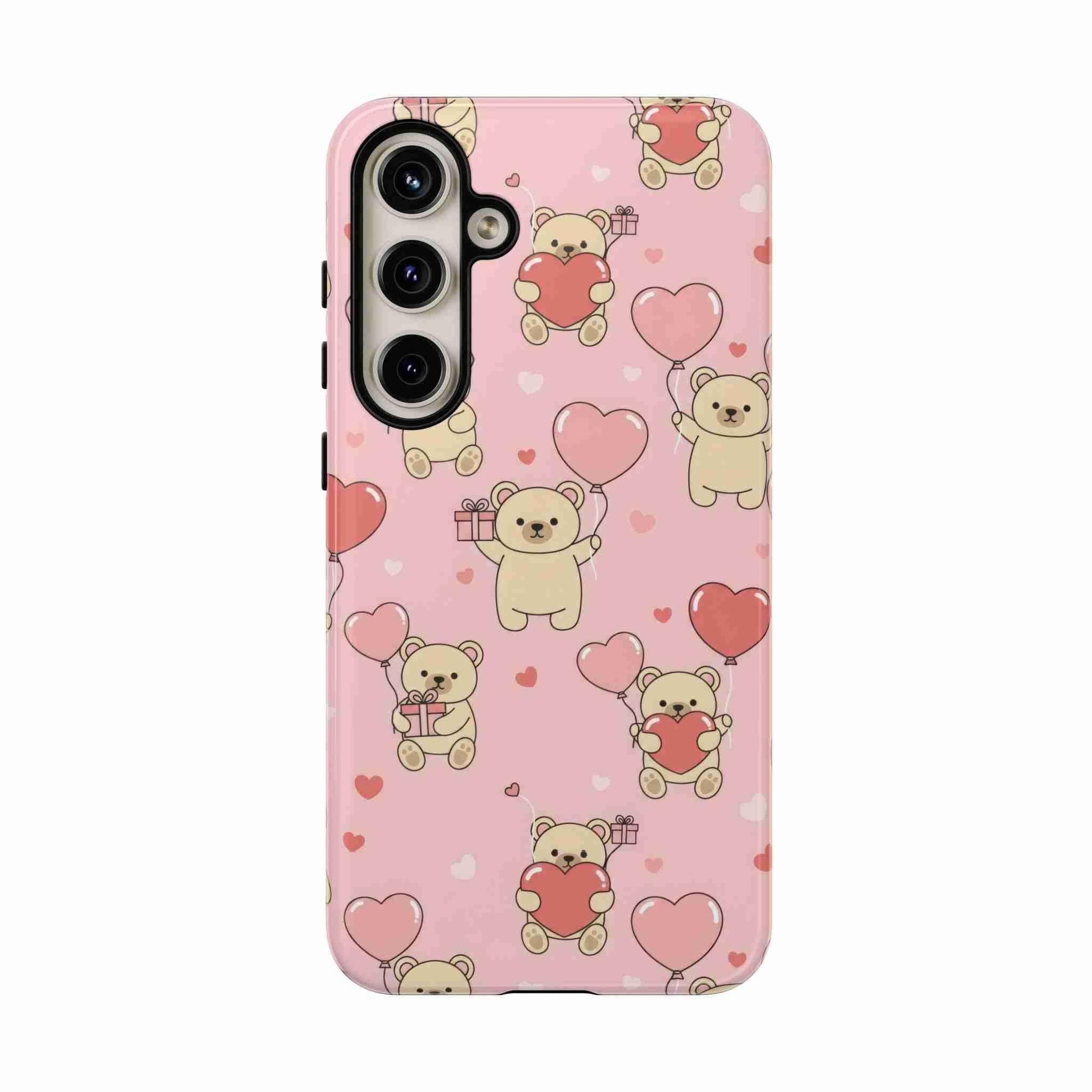 Teddy's Valentine Parade Phone Case for iPhone 11-17 and Galaxy S21-S25 - KARARMDESIGN