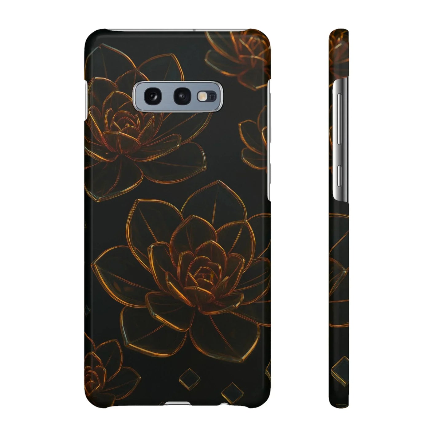 Glass Flower Phone Case for iPhone 7-16 and Galaxy S10-S24 Models