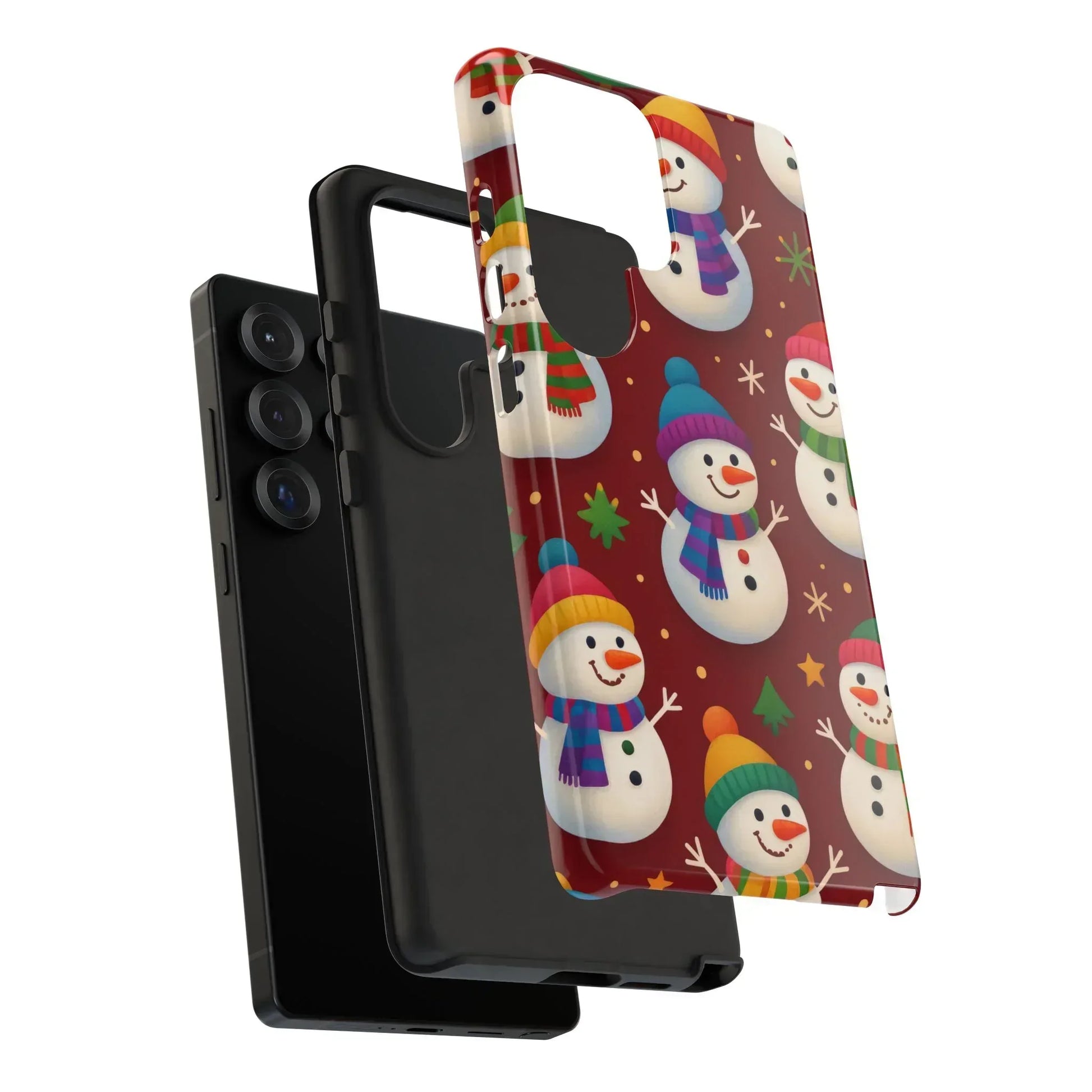 Festive Snowmen Parade Phone Case for iPhone 11–17 and Galaxy S10–S25 - KARARMDESIGN