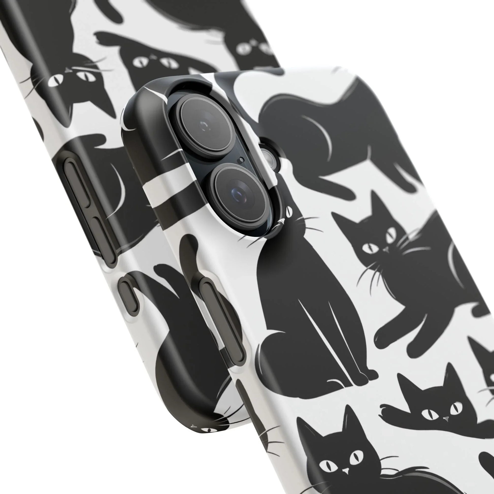 Black Cats Phone Case for iPhone 11-17 and Galaxy S20-S25 - KARARMDESIGN