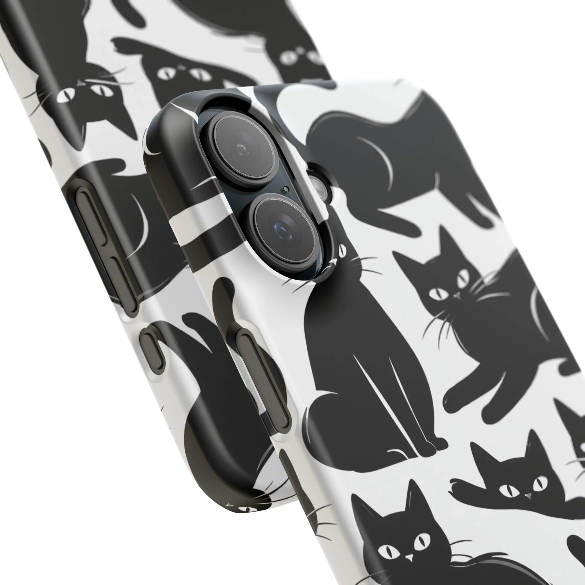 Black Cats Phone Case for iPhone 11-17 and Galaxy S20-S25 - KARARMDESIGN
