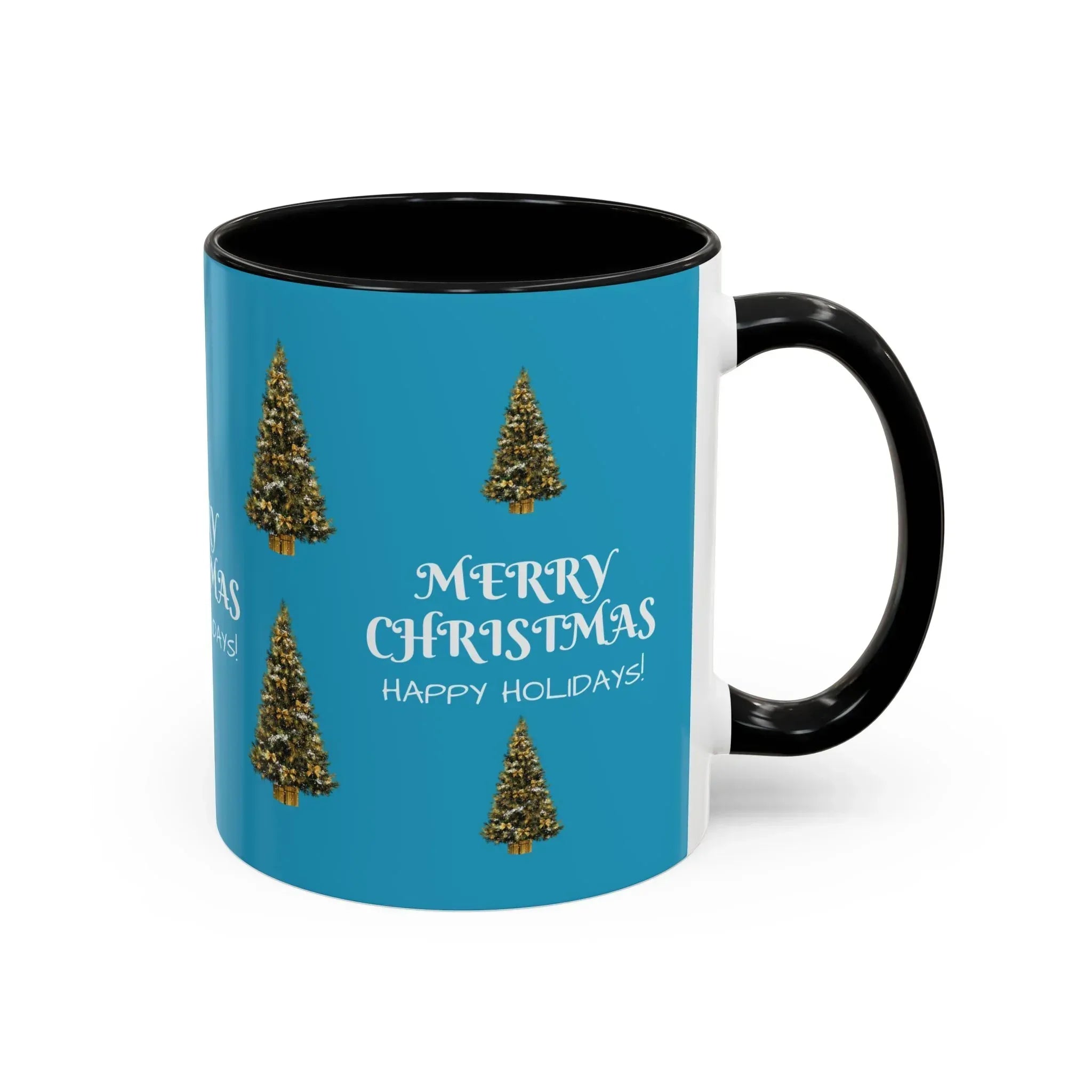 Merry Christmas and Happy Holidays Mug - Accent Coffee Mug (11, 15oz) - KARARMDESIGN