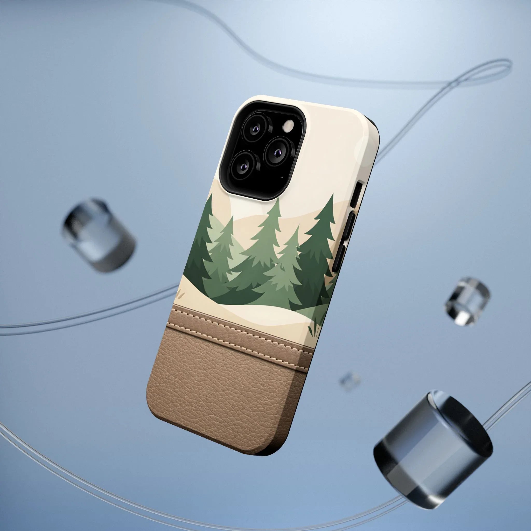 Forest Leather Phone Case for iPhone 11-17 and Galaxy S21-S25 - KARARMDESIGN