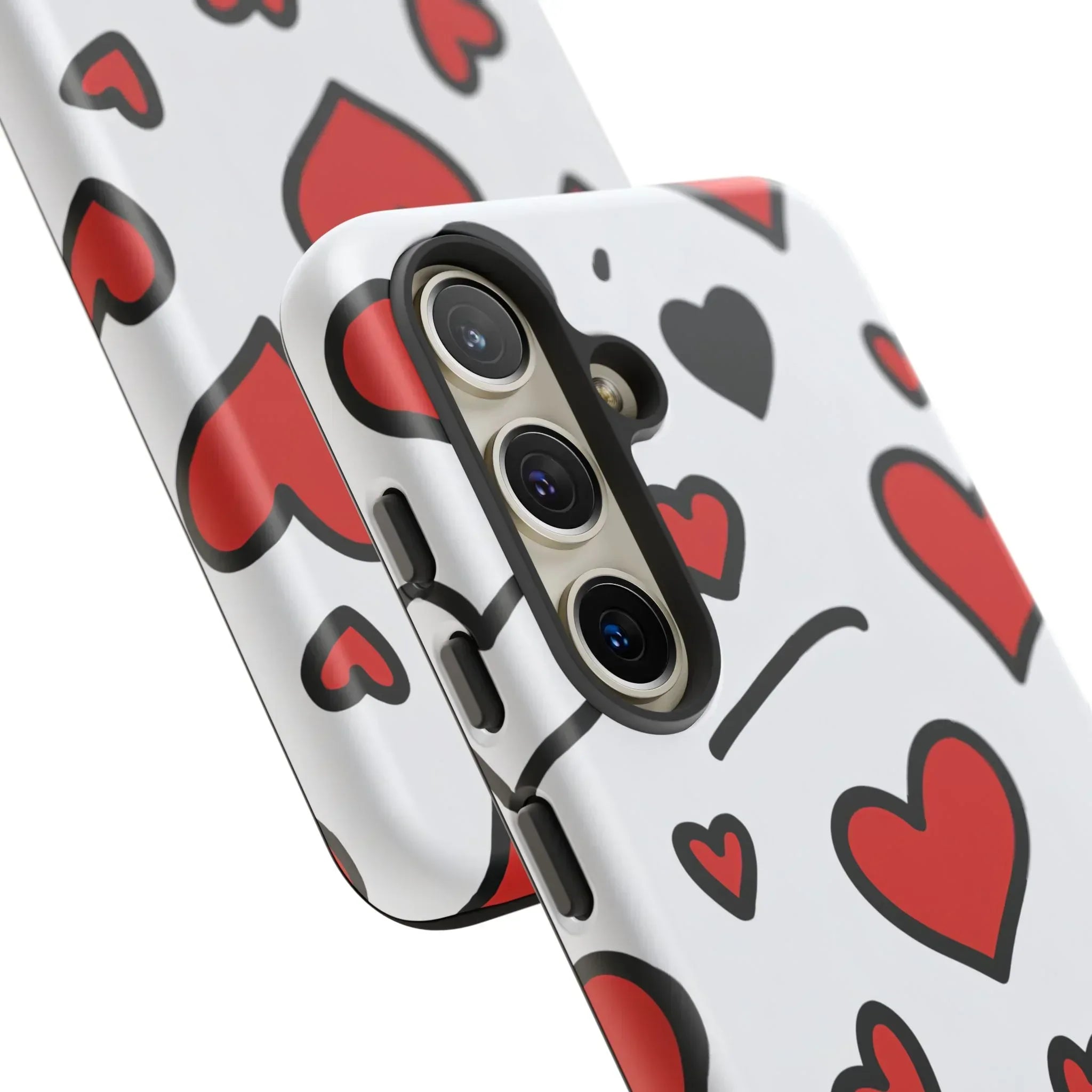 Scattered Hearts Phone Case for iPhone 11-17 and Galaxy S10-S25 - KARARMDESIGN