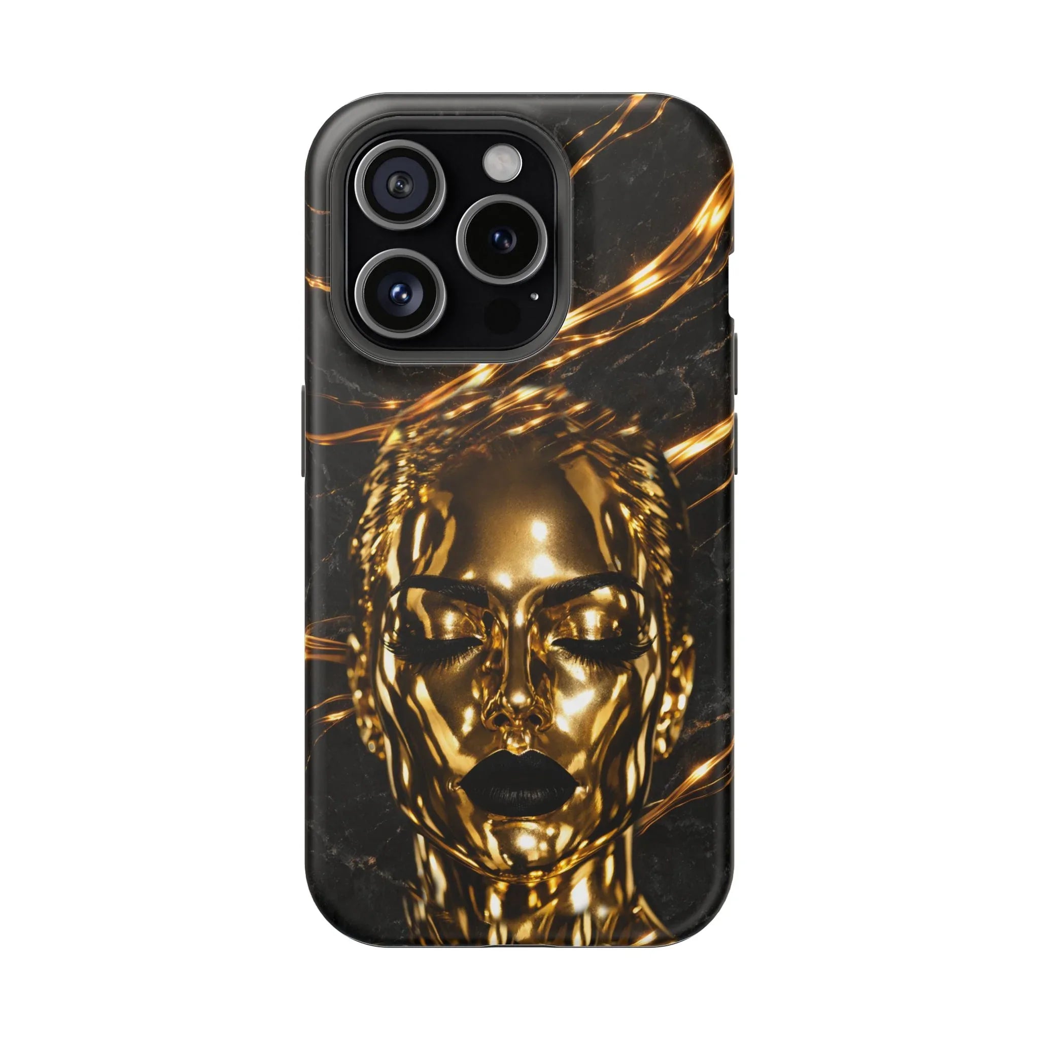 Luxury Gold Portrait Phone Case for iPhone 11-17 and Galaxy S21-S25 - KARARMDESIGN