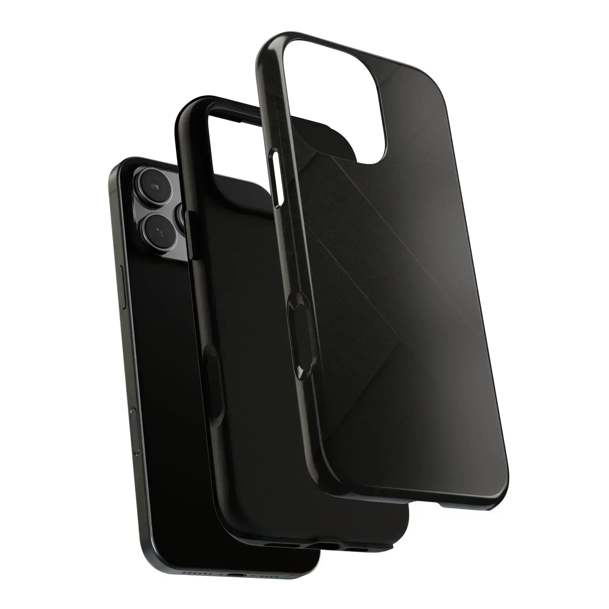 Matte Black Diagonal Line Phone Case for iPhone 8-16 and Galaxy S10-S25 - KARARMDESIGN