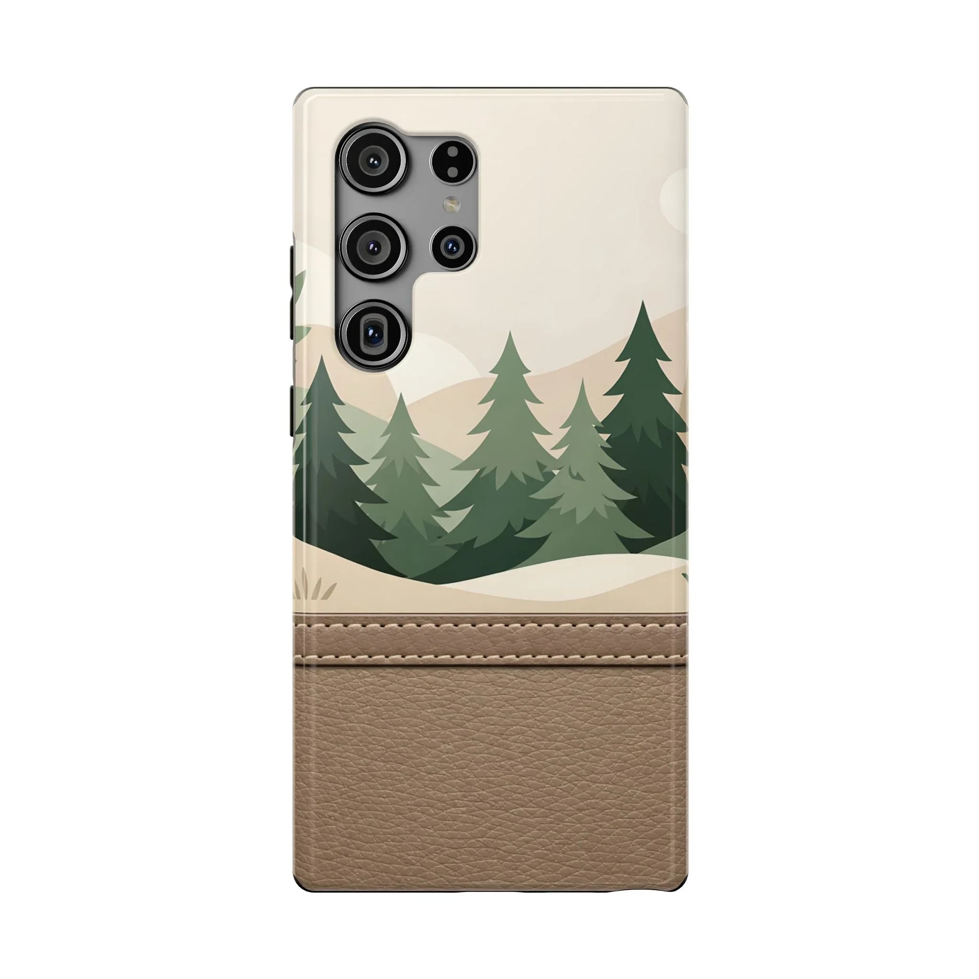 Forest Leather Phone Case for iPhone 11-17 and Galaxy S21-S25 - KARARMDESIGN
