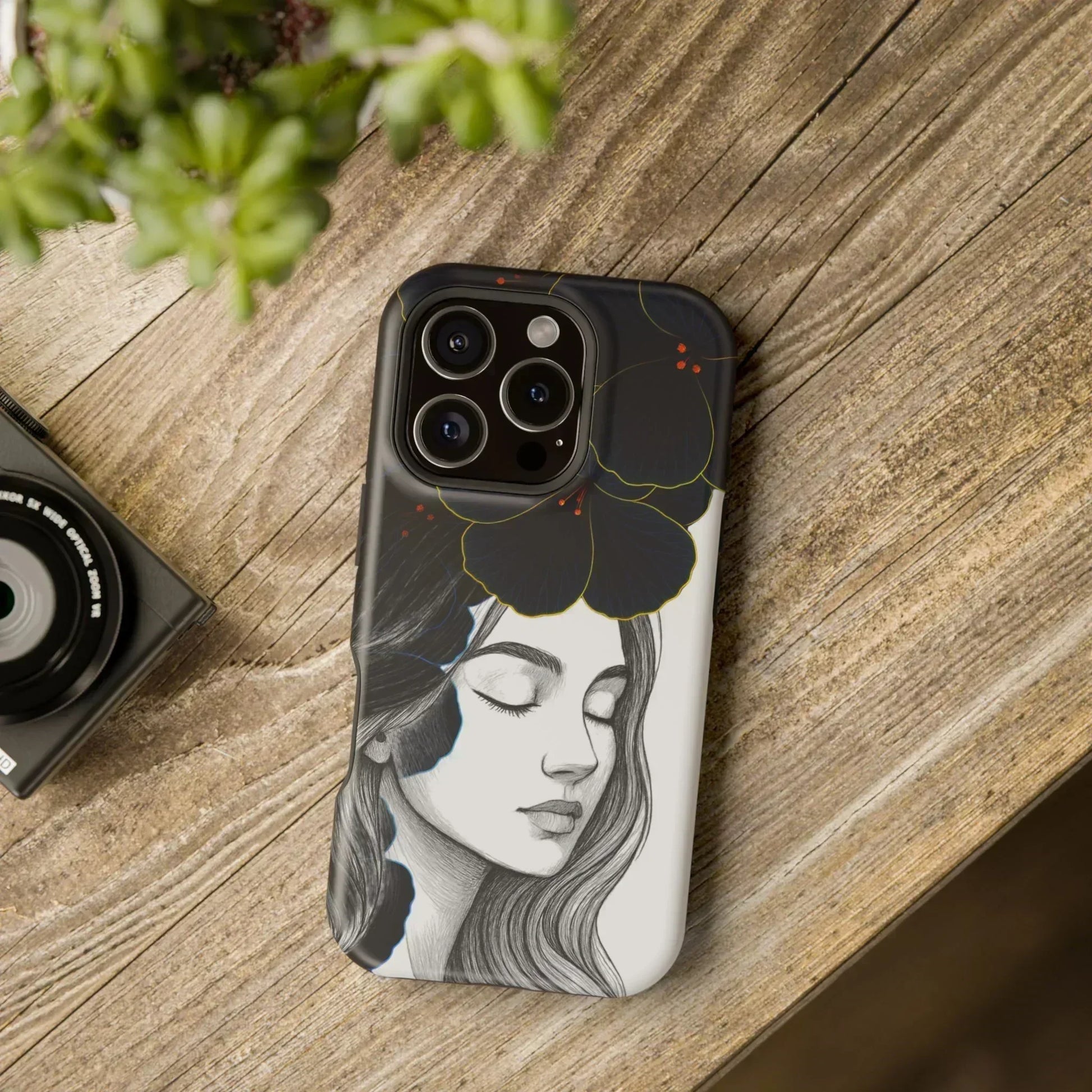 Dark Floral Elegance Phone Case for iPhone 13-16 Models - KarArmDesign