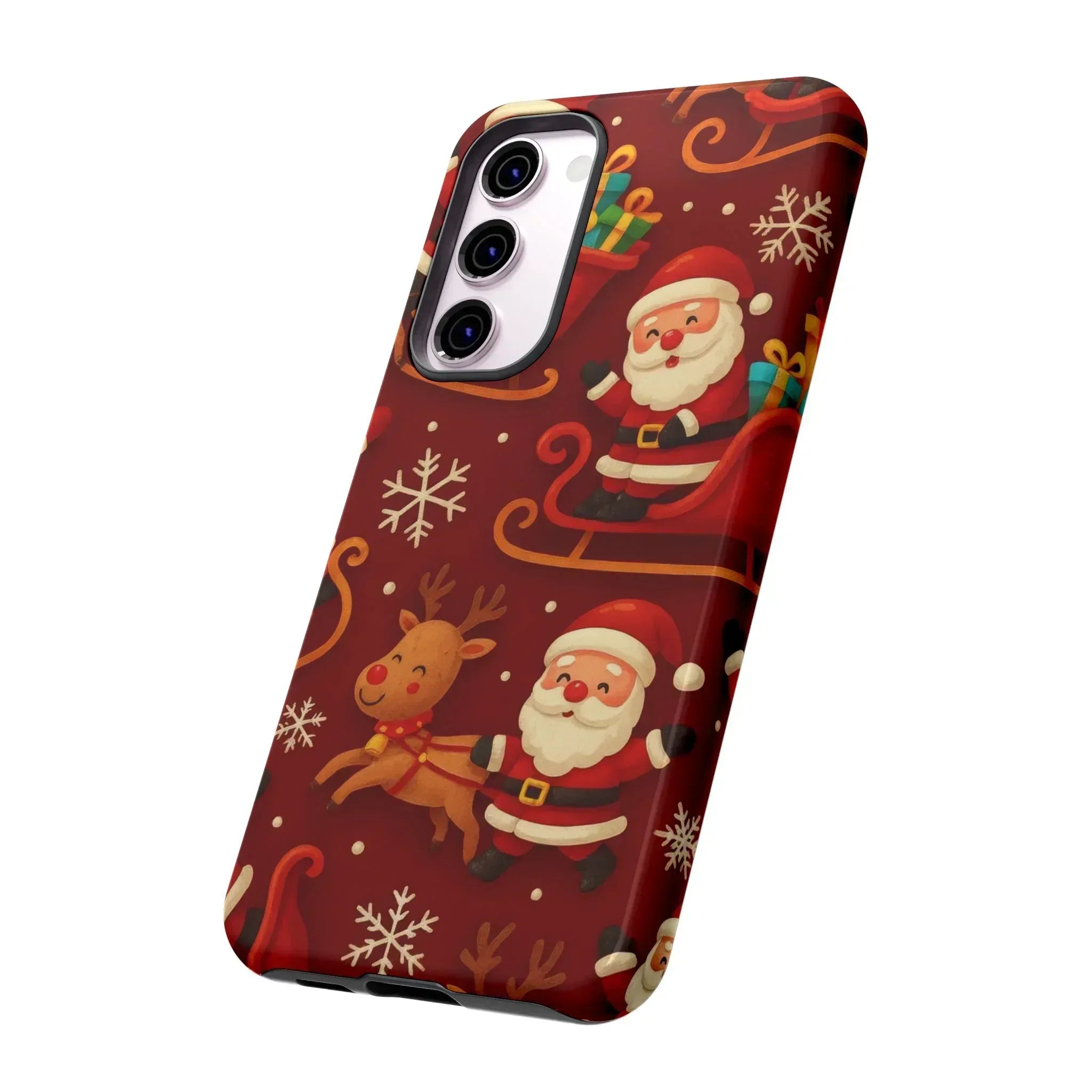 Santa Sleigh Ride Phone Case for iPhone 11-17 and Galaxy S10-S25 - KARARMDESIGN