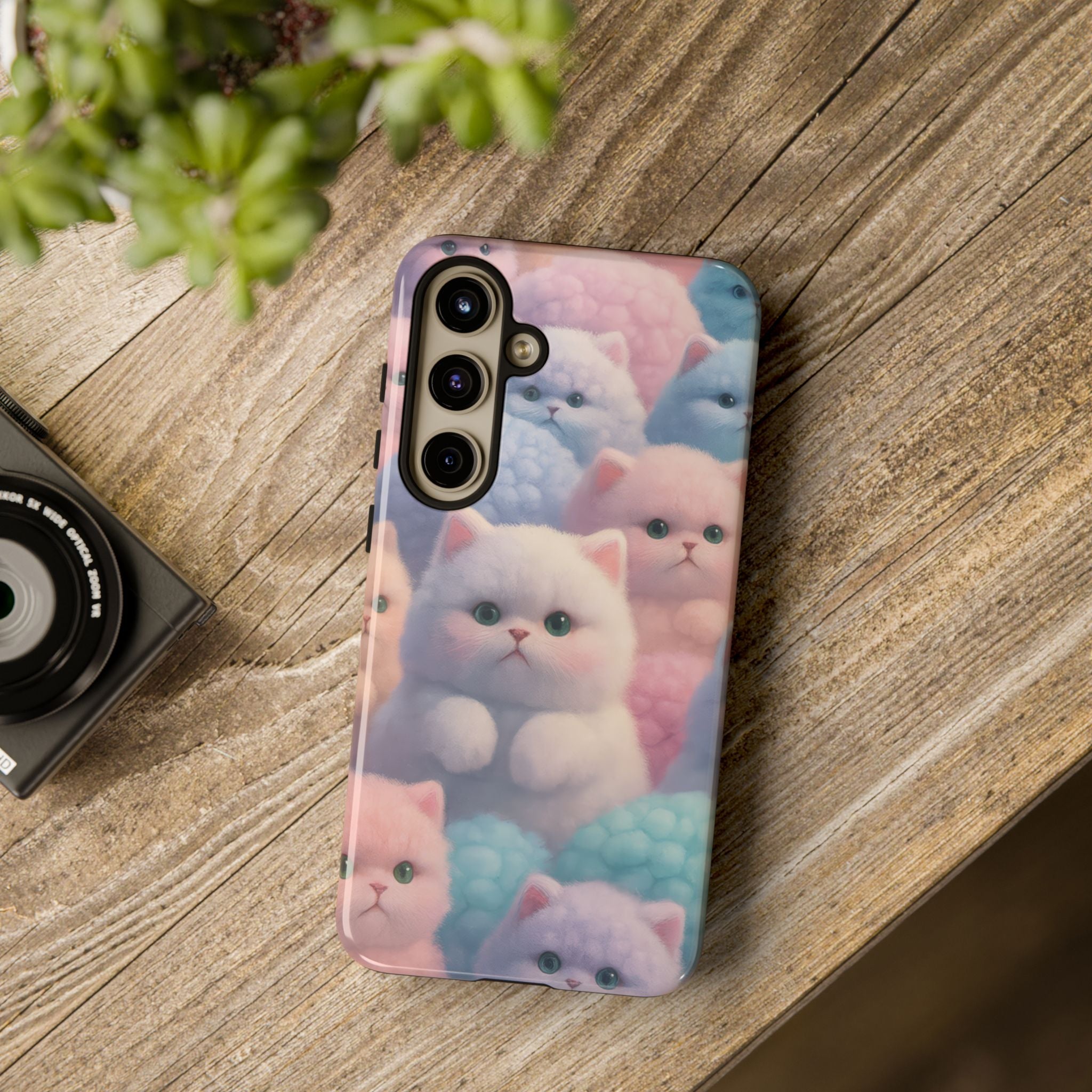 Pastel Kitten Phone Case for iPhone 8-17 and Samsung Galaxy S10-S25 Models - KARARMDESIGN