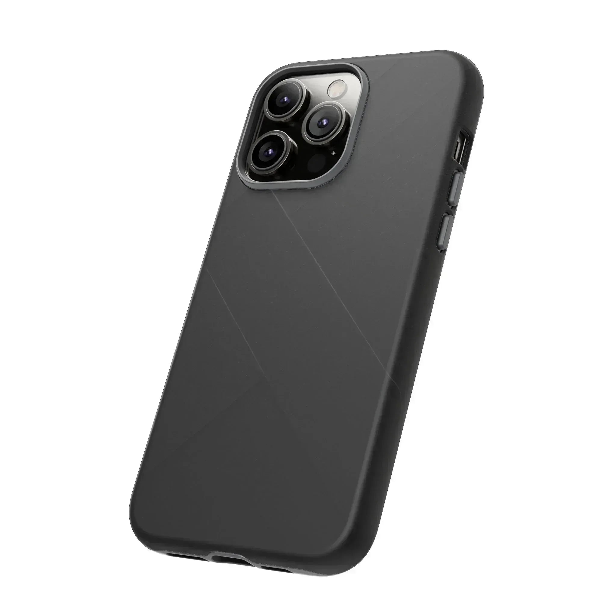 Matte Black Diagonal Line Phone Case for iPhone 8-16 and Galaxy S10-S25 - KARARMDESIGN
