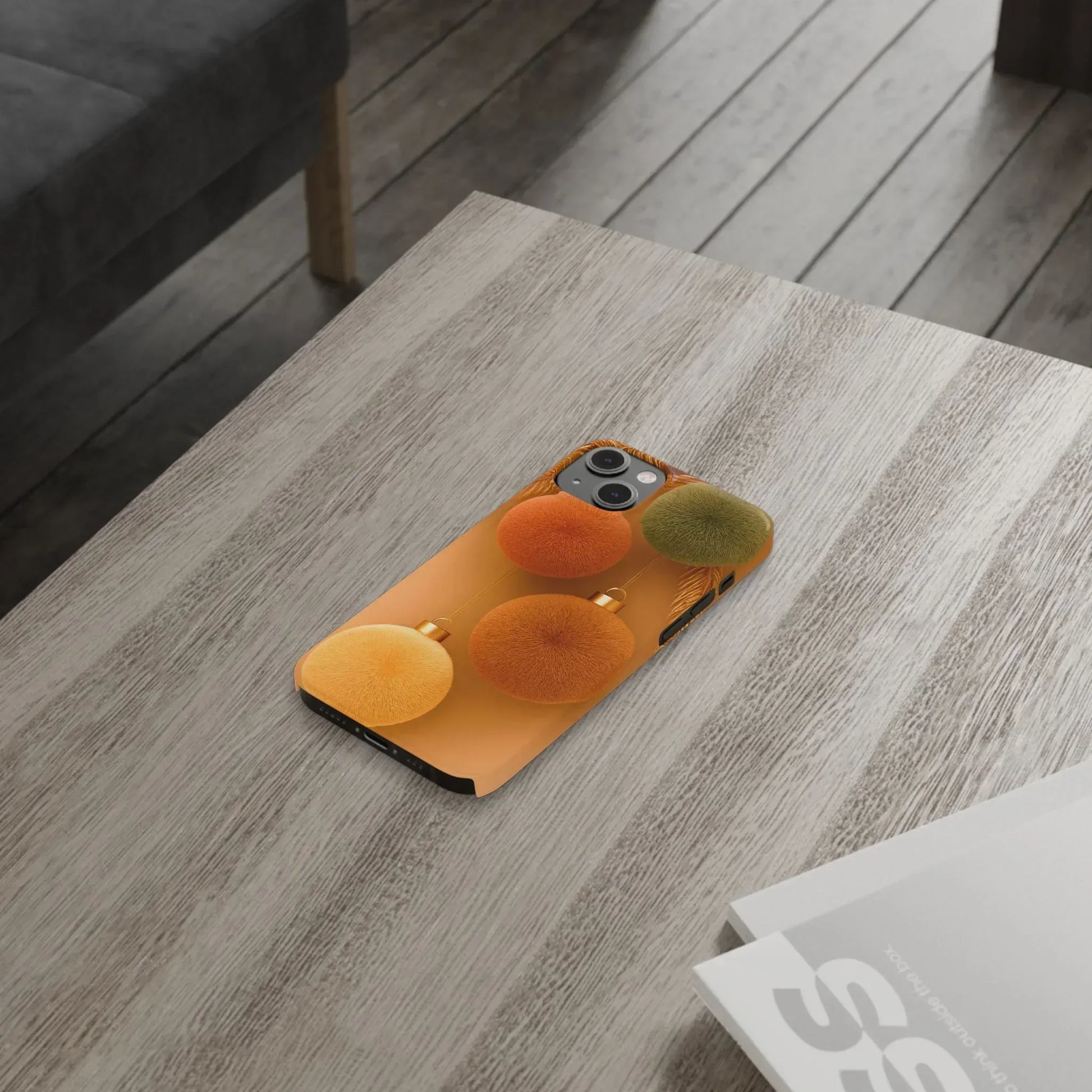 Golden Fuzz Ornaments Phone Case for iPhone 11-17 - KARARMDESIGN