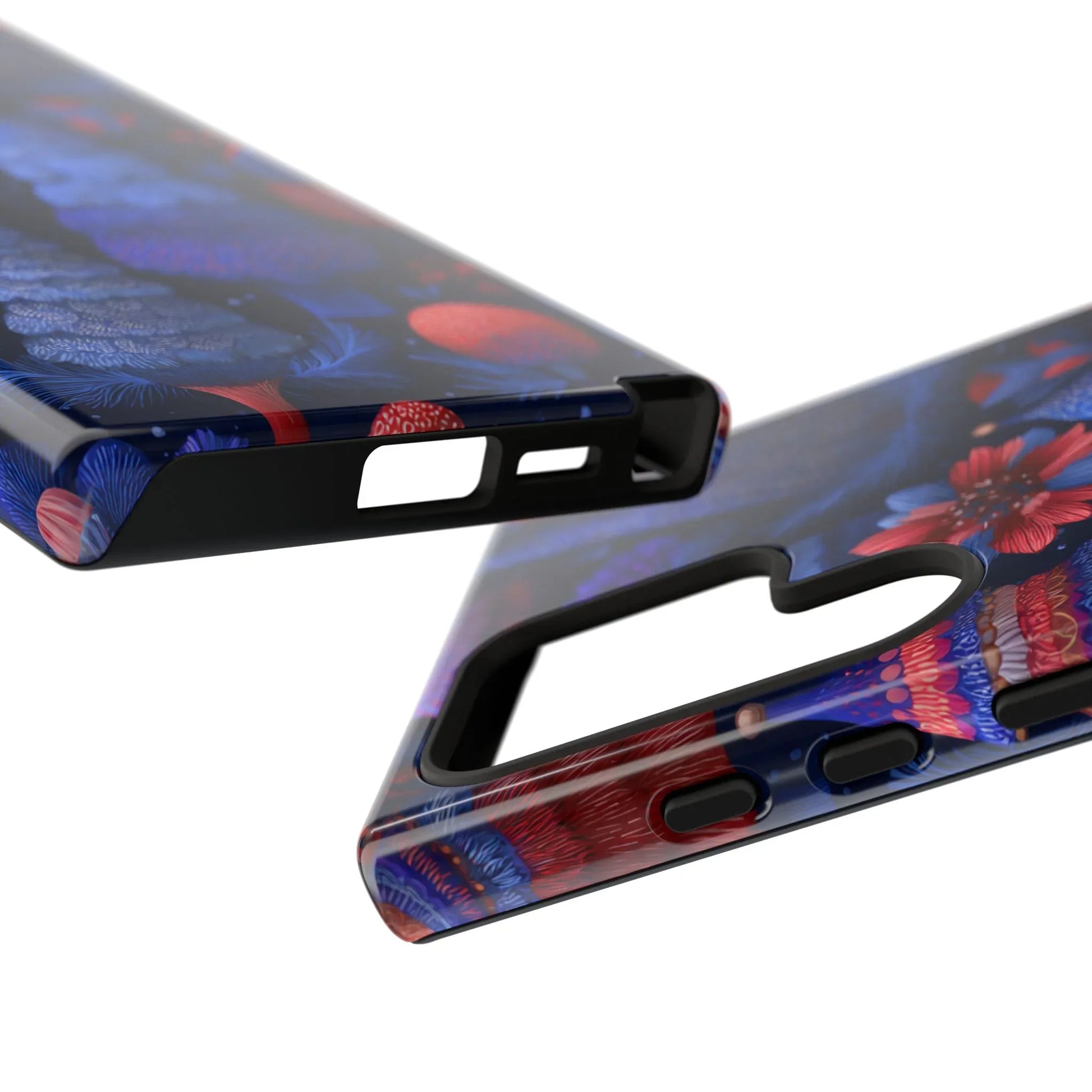 Midnight Blue Christmas Forest Phone Case for iPhone 8-17 and Galaxy S21–S25 - KARARMDESIGN