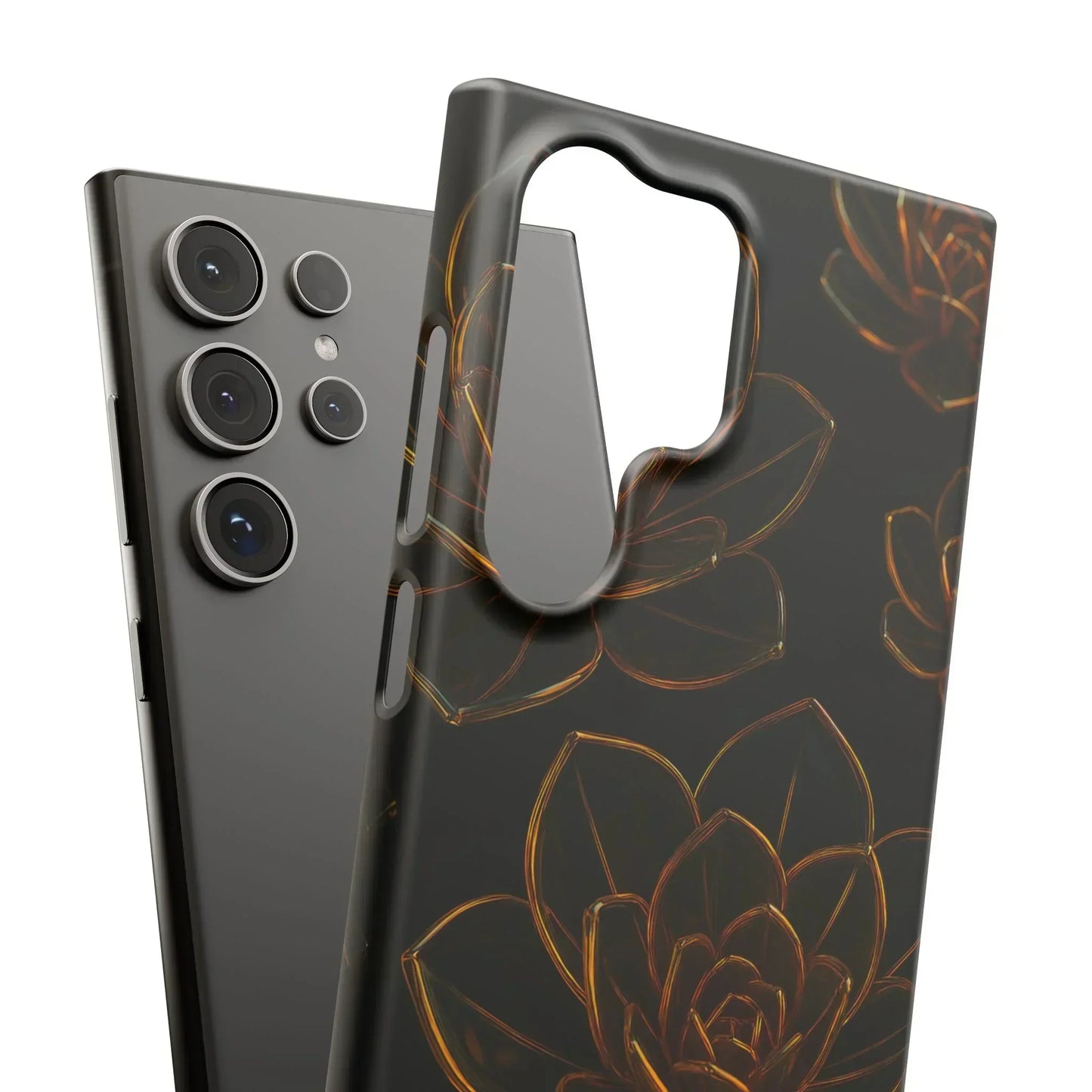 Glass Flower Phone Case for iPhone 7-16 and Galaxy S10-S24 Models