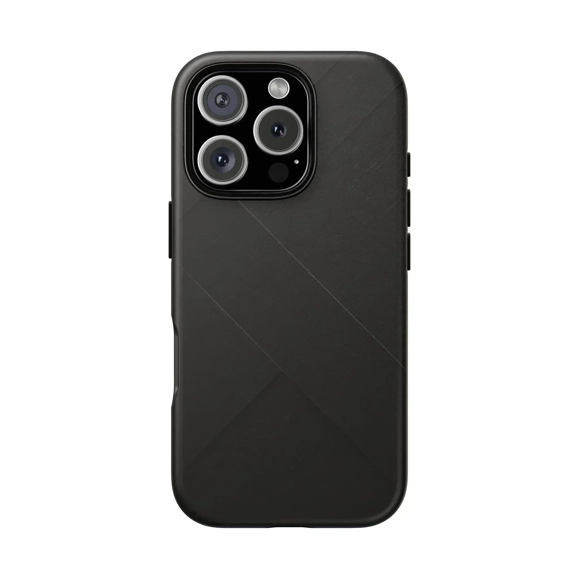 Matte Black Diagonal Line Phone Case for iPhone 8-16 and Galaxy S10-S25 - KARARMDESIGN