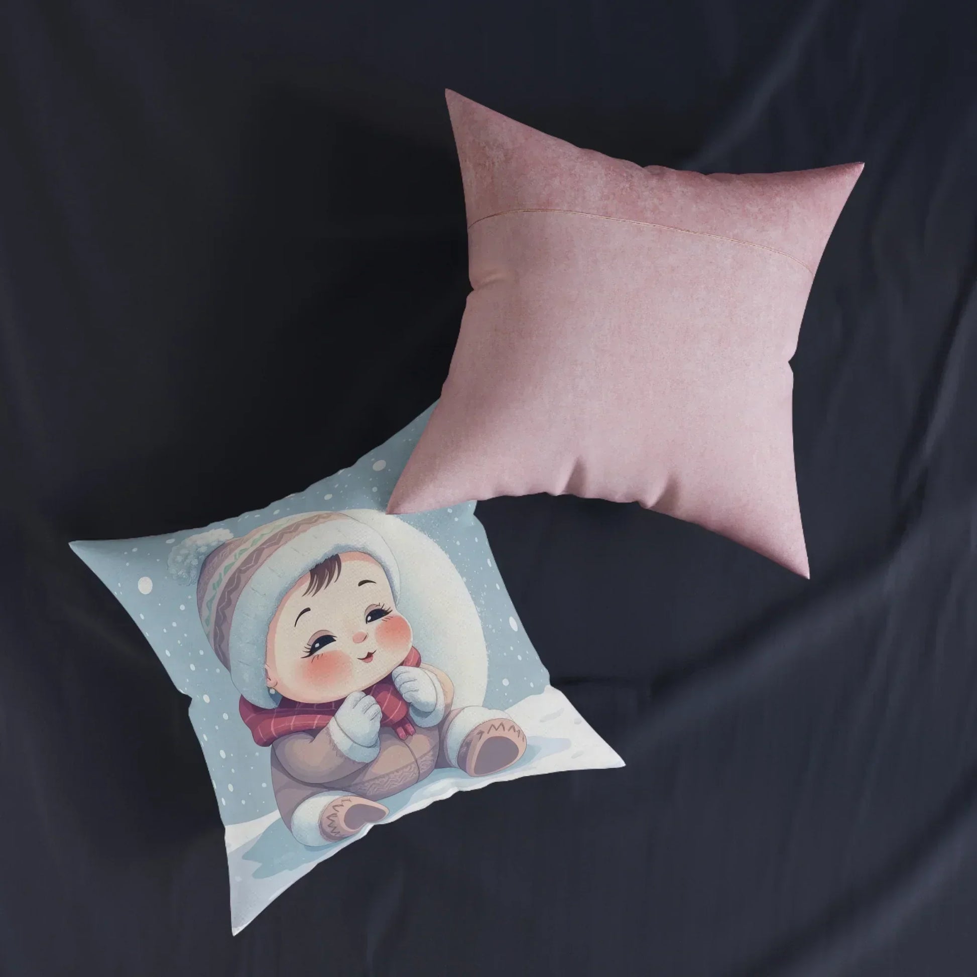 Decorative Square Pillow with Pink Back – Soft & Stylish - KarArmDesign