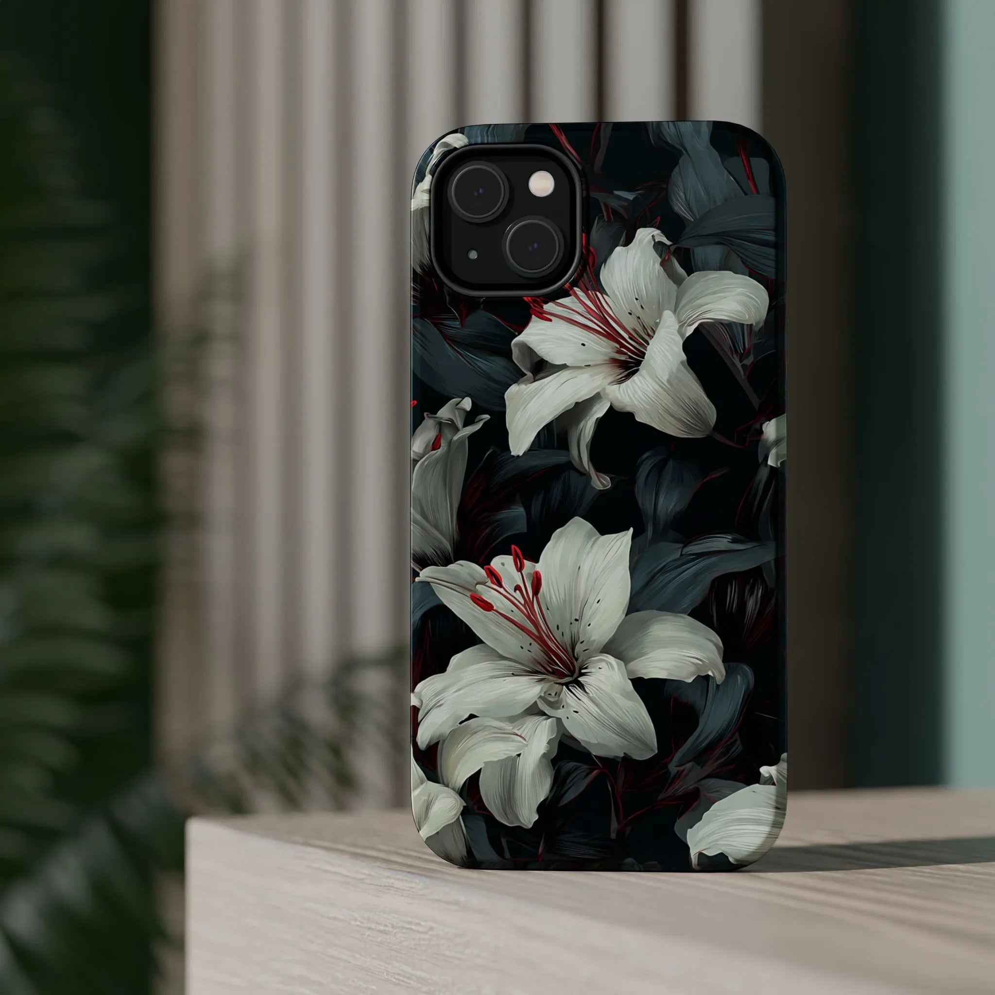 White Lily Floral Phone Case for iPhone 13-17 - KARARMDESIGN