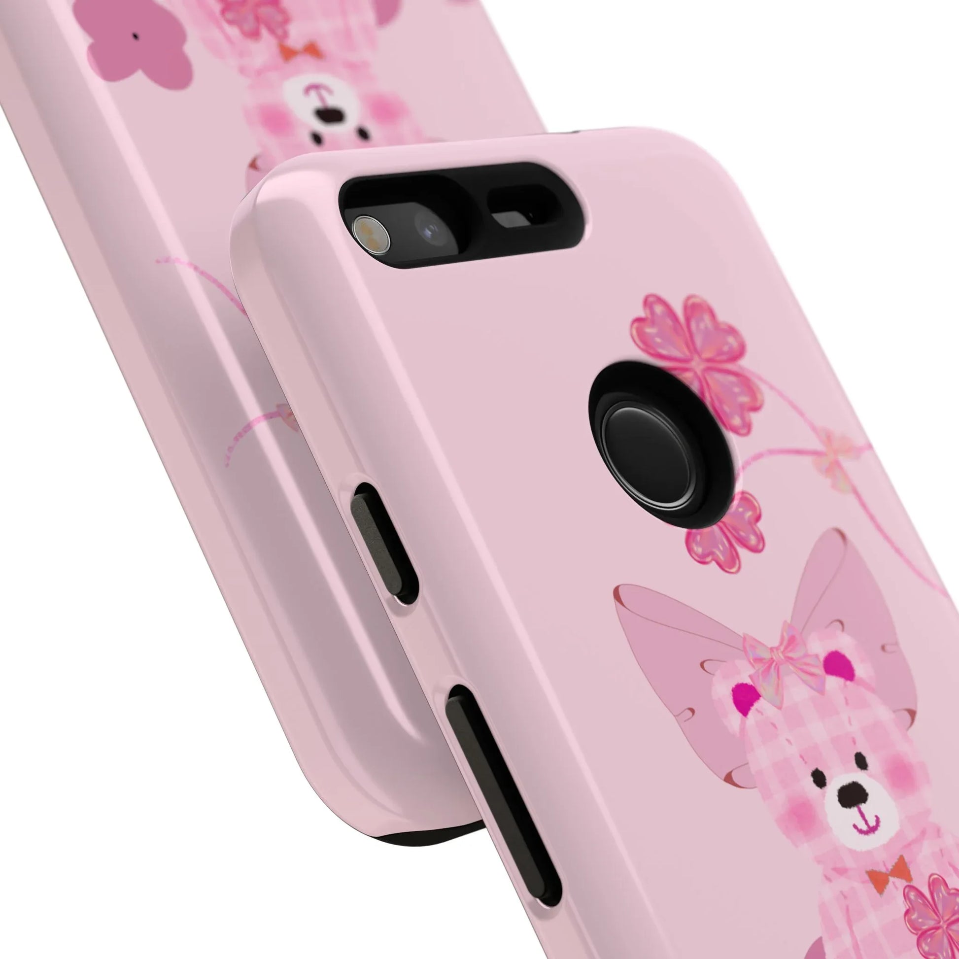 Pink Teddy Bear Phone Cases for iPhone, Pixel and Galaxy - KARARMDESIGN