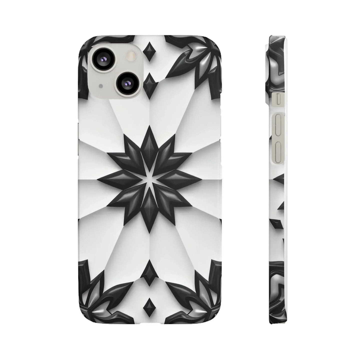 Black and White Geometric Floral Phone Case for iPhone and Samsung Galaxy - KarArmDesign