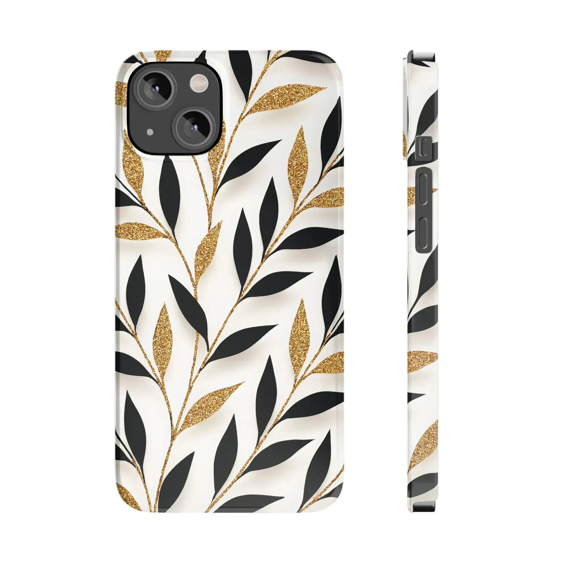 Botanical Gold Leaf Phone Case for iPhone 11-17 - KARARMDESIGN