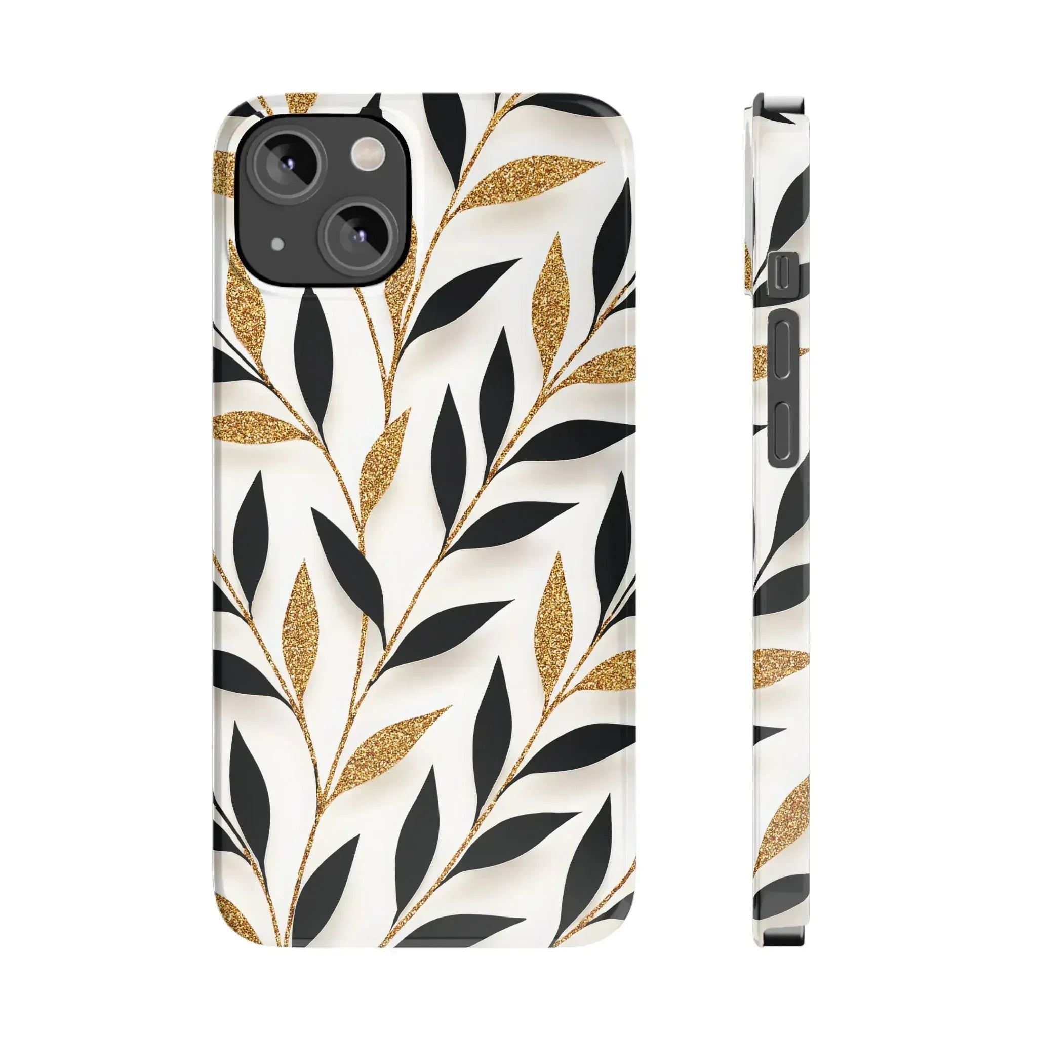 Botanical Gold Leaf Phone Case for iPhone 11-17 - KARARMDESIGN
