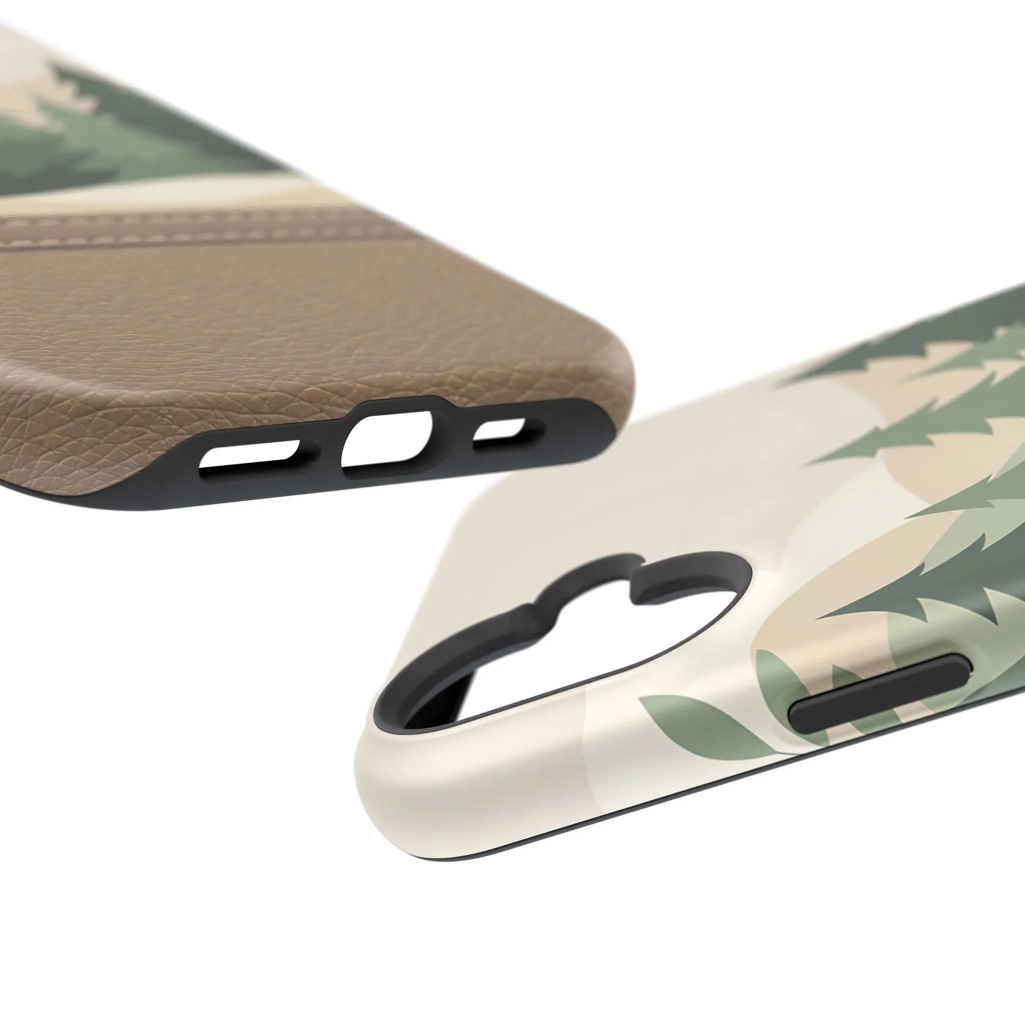 Forest Leather Phone Case for iPhone 11-17 and Galaxy S21-S25 - KARARMDESIGN