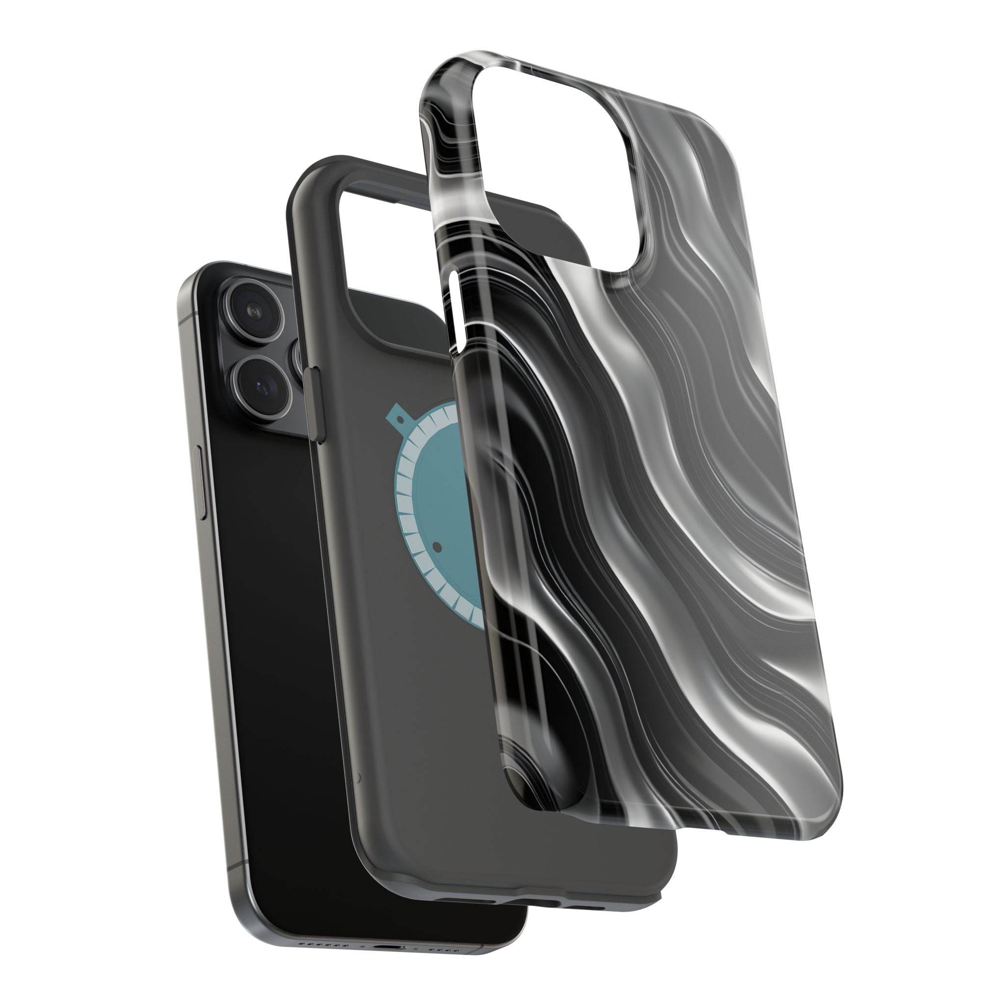 Wavy Illusion Marble Phone Case for iPhone 13-17