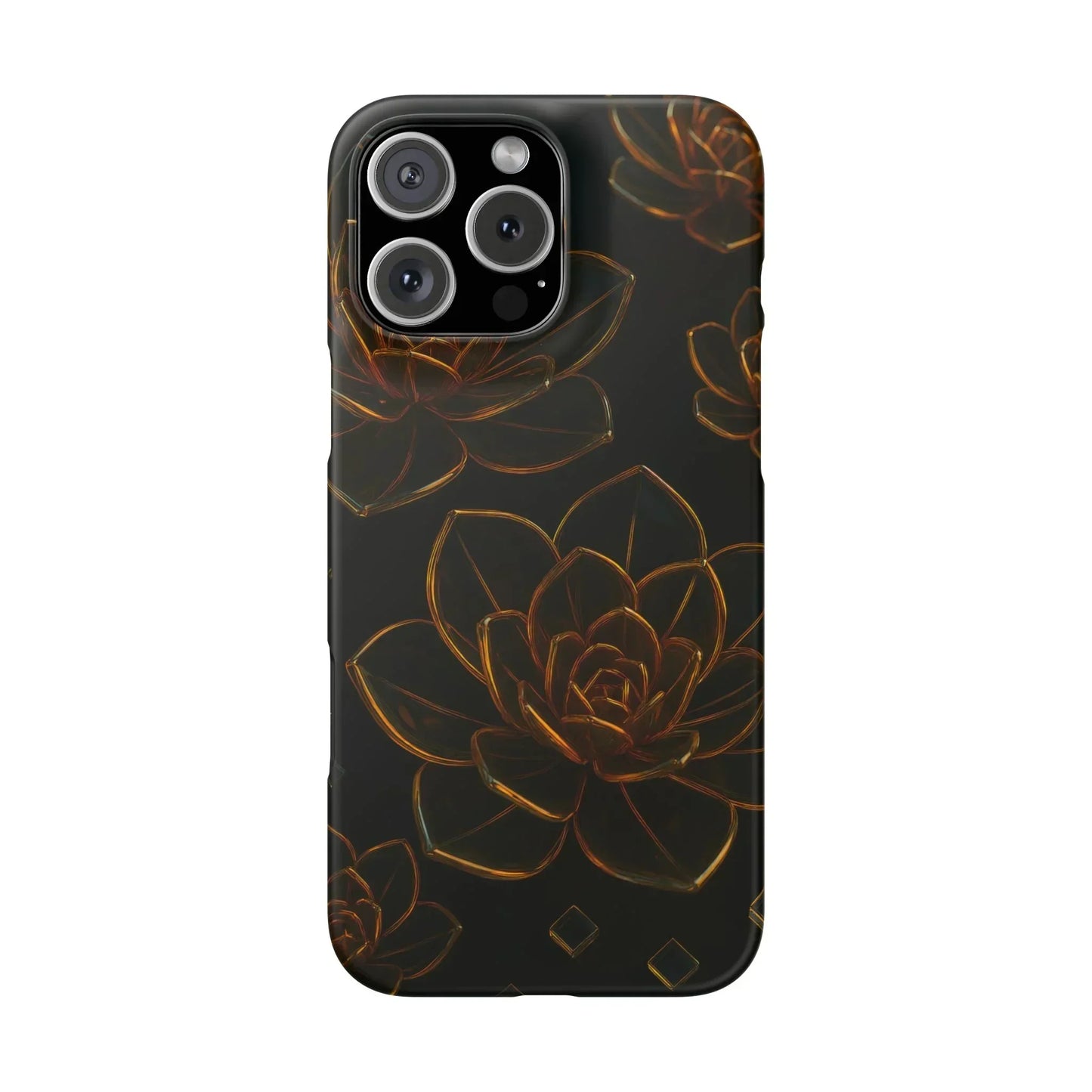 Glass Flower Phone Case for iPhone 7-16 and Galaxy S10-S24 Models