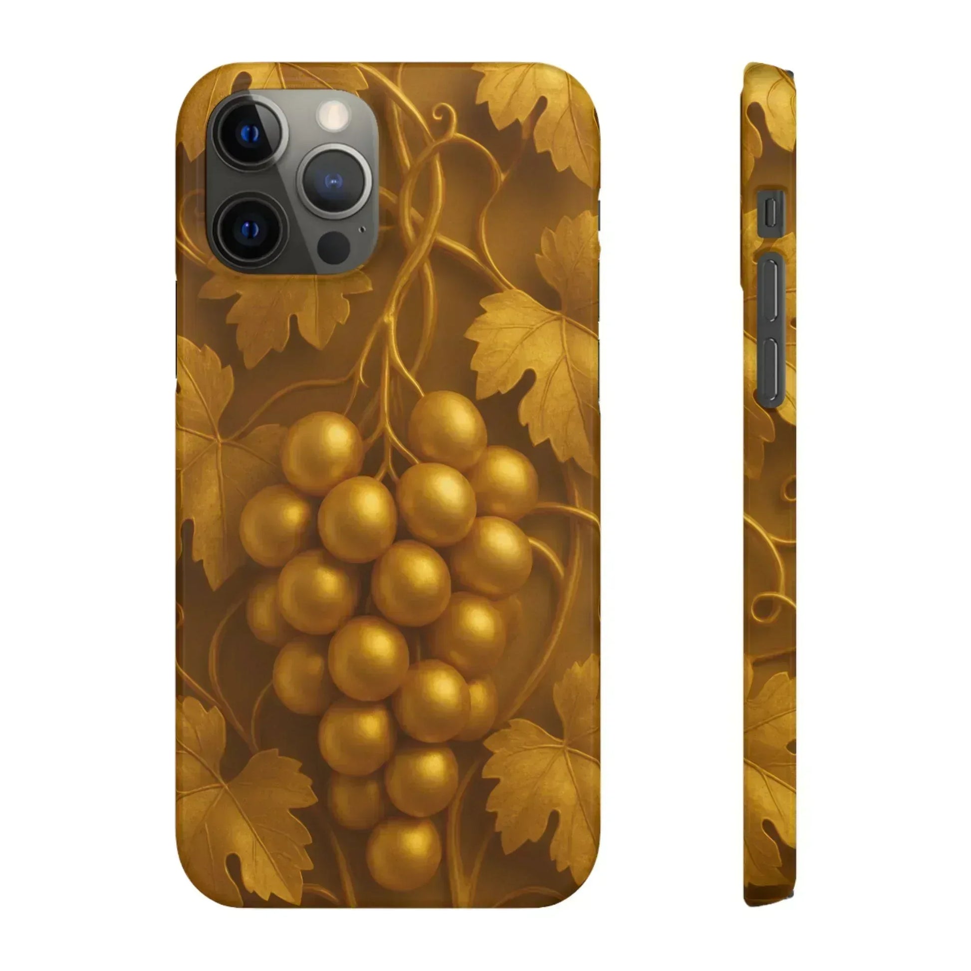 Golden Grapes Phone Case for iPhone 8–16 - KARARMDESIGN