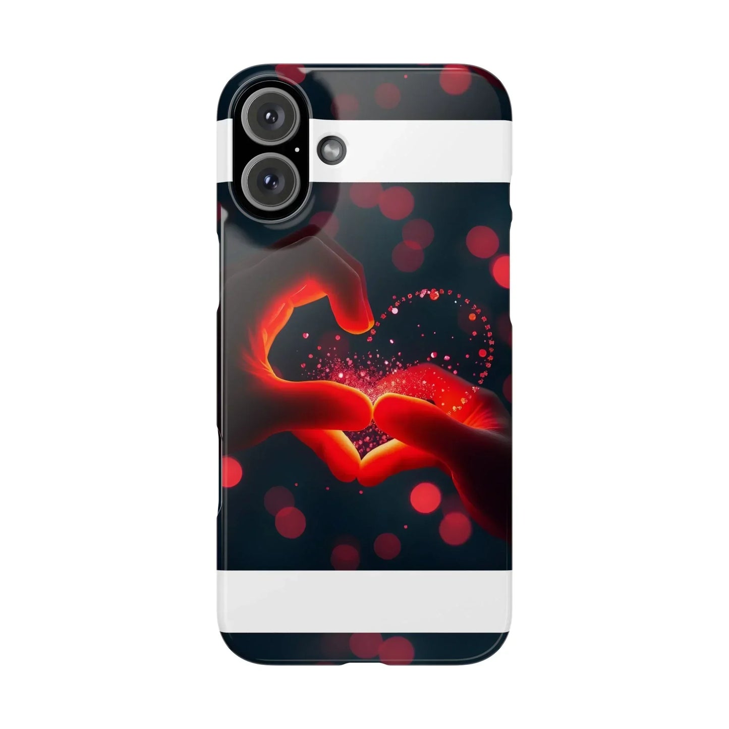 "Heart Hands Glow" Phone Case for iPhone 7 to 16 Series Models - KarArmDesign