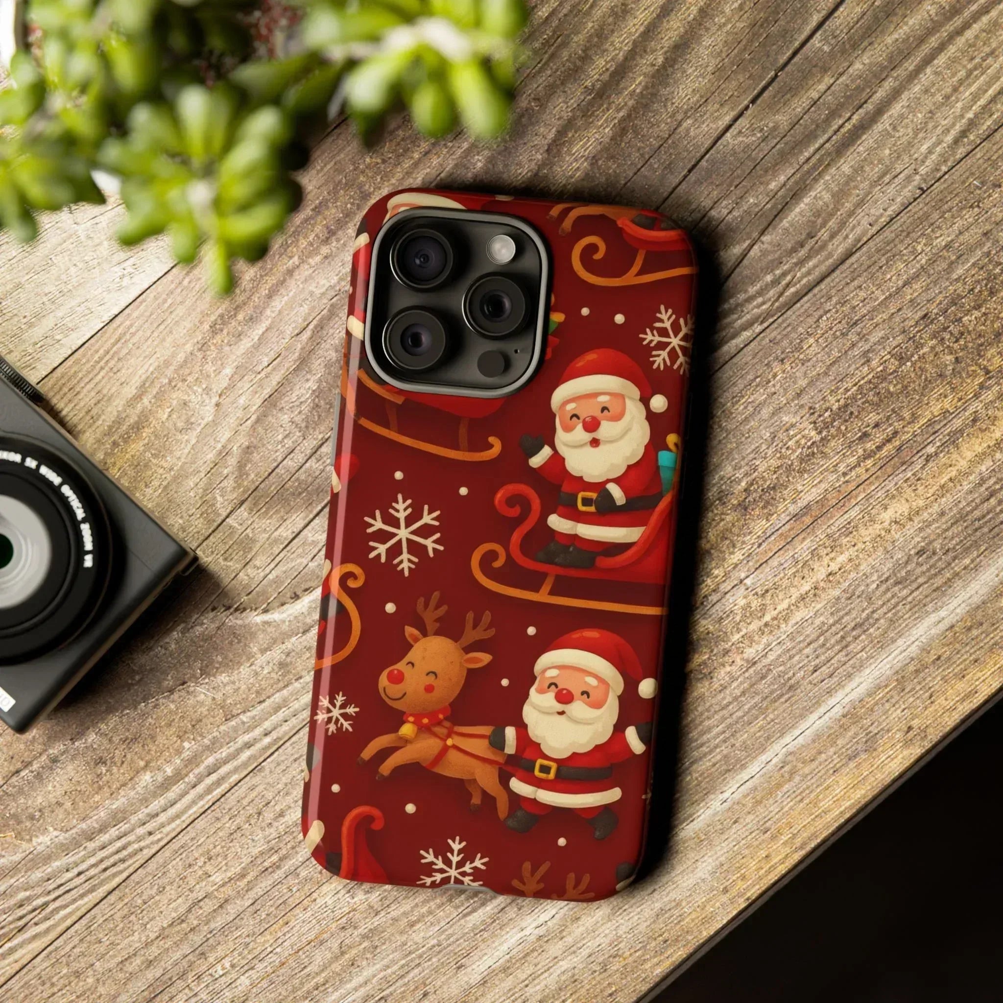 Santa Sleigh Ride Phone Case for iPhone 11-17 and Galaxy S10-S25 - KARARMDESIGN