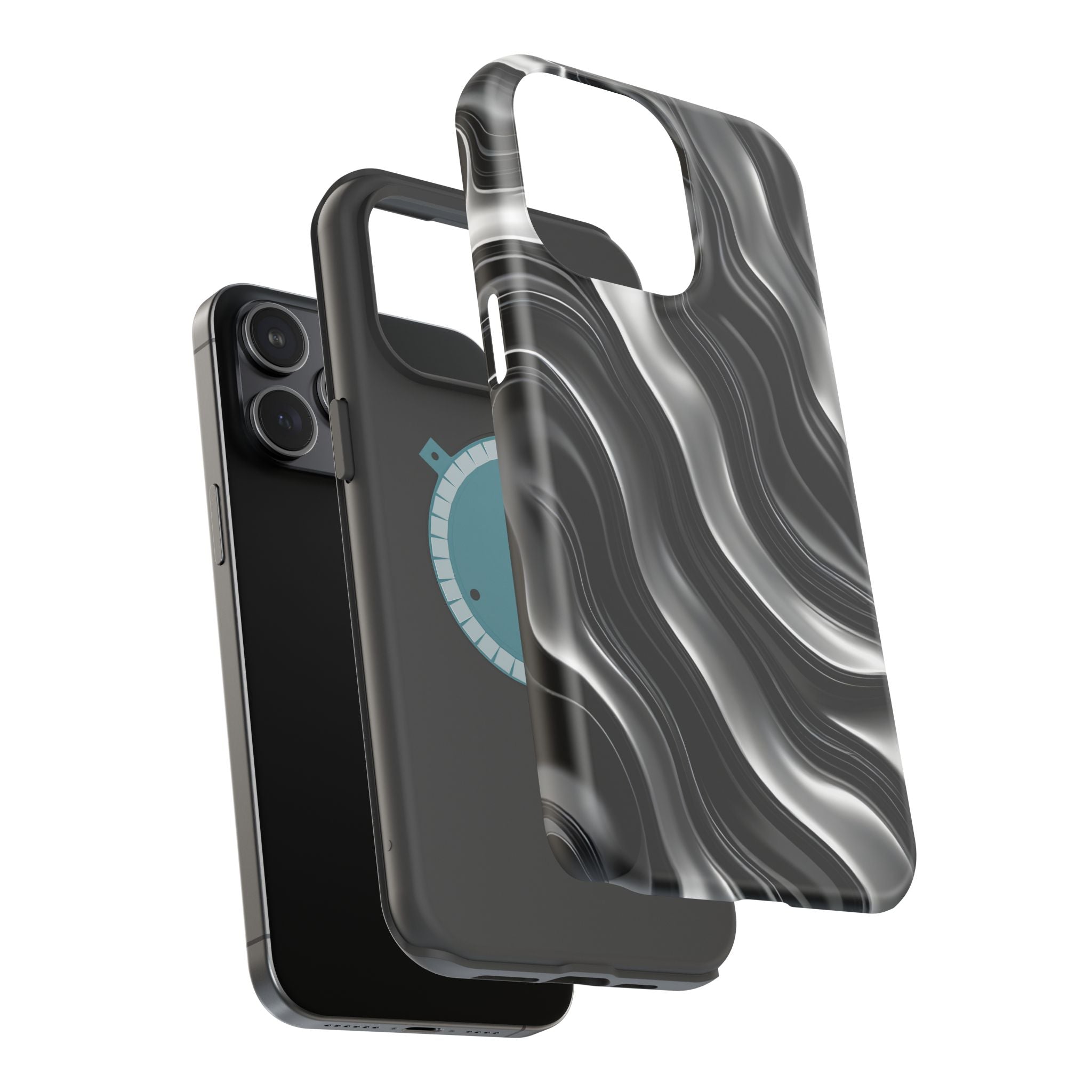 Wavy Illusion Marble Phone Case for iPhone 13-17