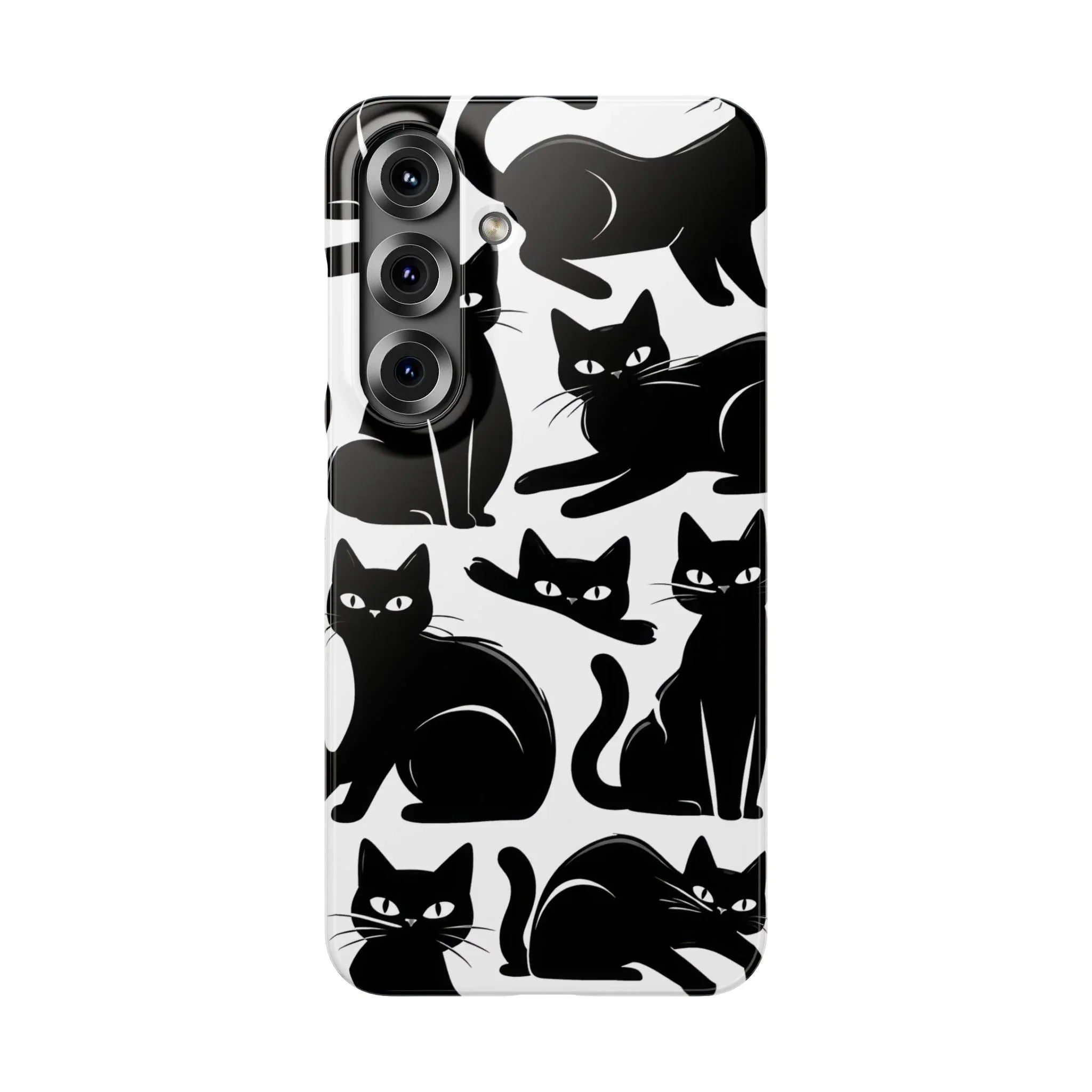 Black Cats Phone Case for iPhone 11-17 and Galaxy S20-S25 - KARARMDESIGN