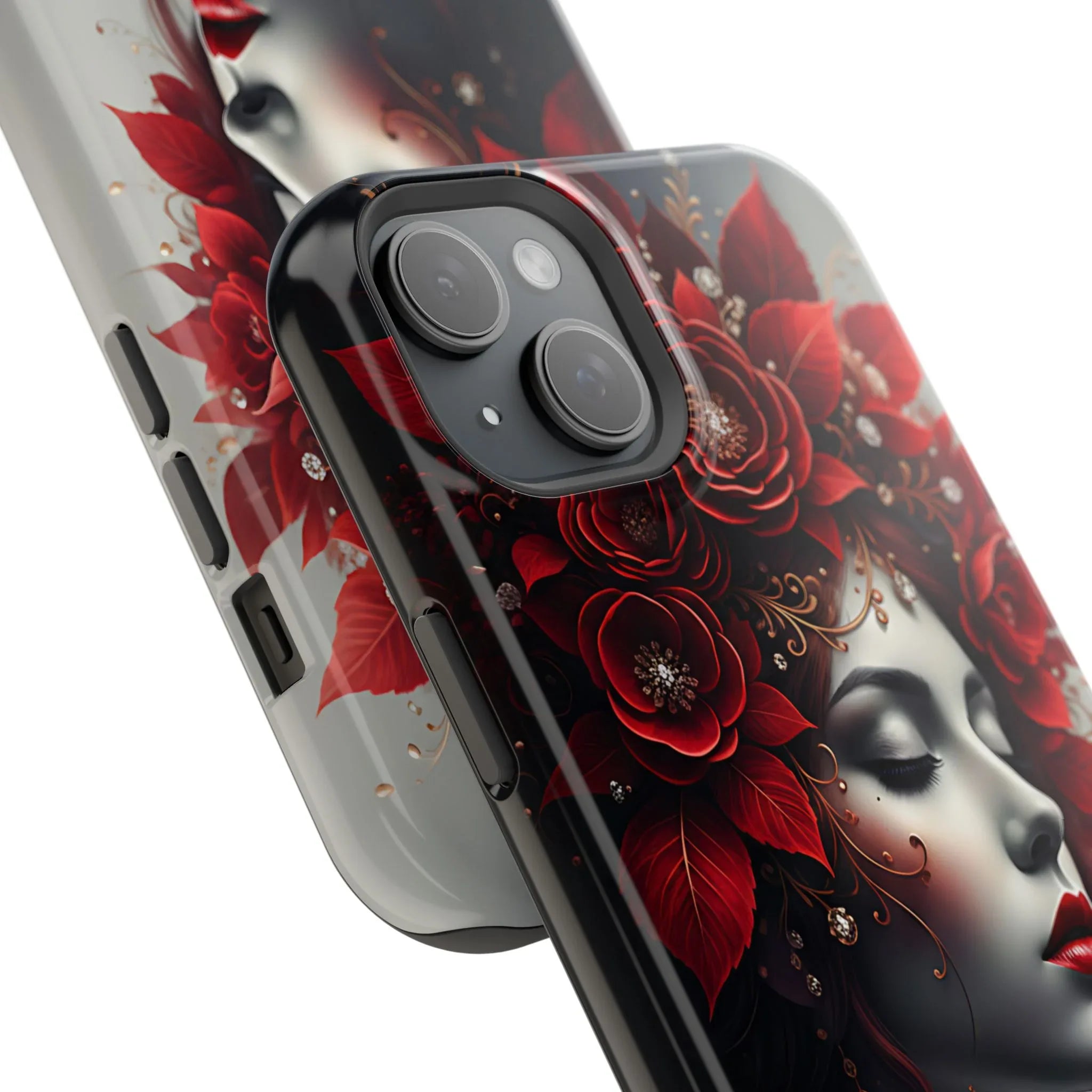 Scarlet Bloom Portrait Phone Case for iPhone 13-17 - KARARMDESIGN