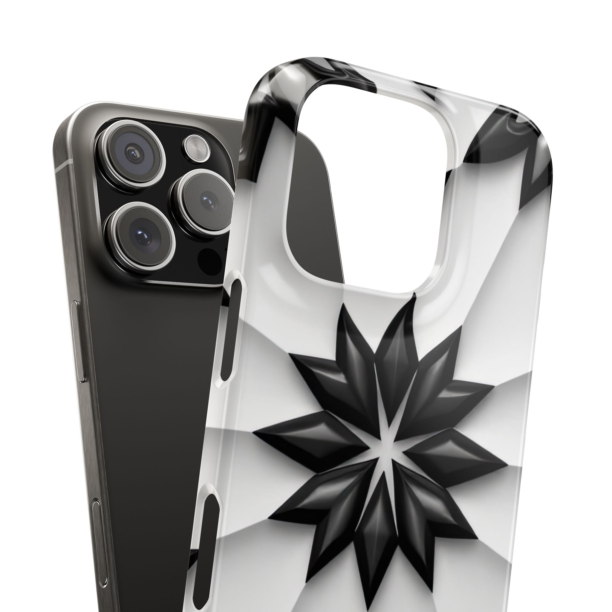 Black & White Geometric Snap Case for iPhone & Samsung Galaxy